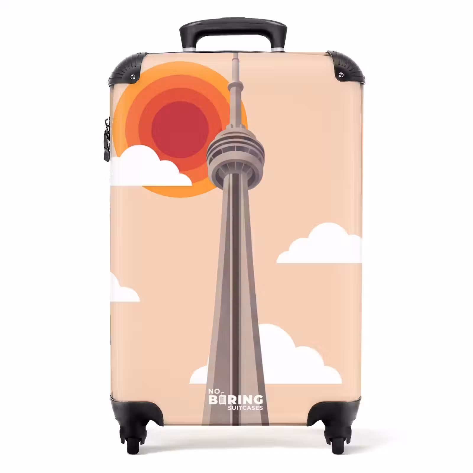 Koffer - Stadt – Gebäude – Architektur – Retro – Orange - Stad - Gebouw - Architectuur - Retro - Oranje NBS - Handbagage koffer - Volwassenen Unisex middel