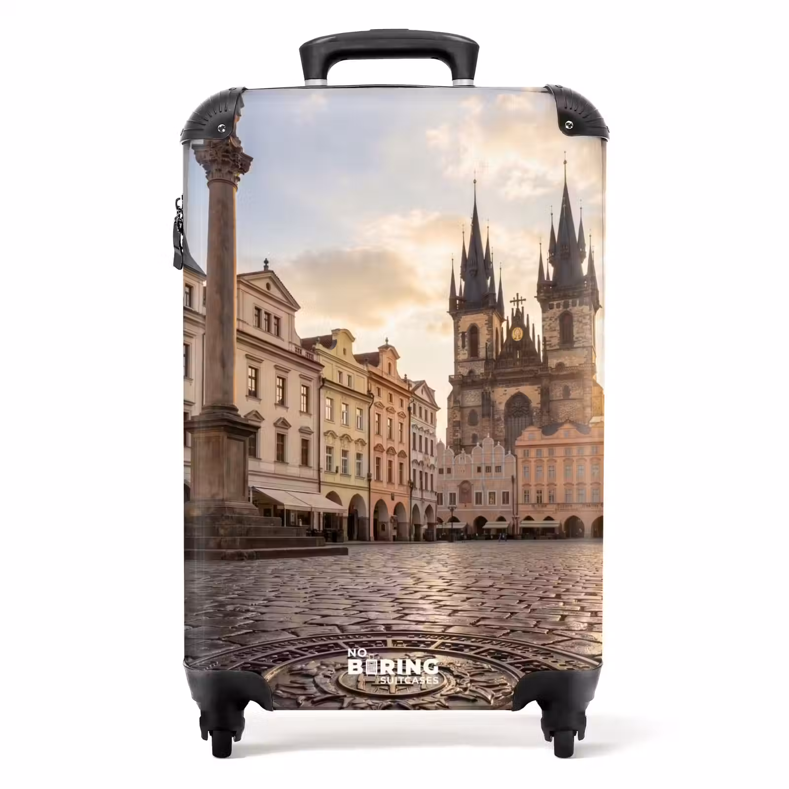 Koffer - Stadt – Prag – Morgen – Architektur – Gold - Stad - Praag - Ochtend - Architectuur - Goud NBS - Handbagage koffer - Volwassenen Unisex middel