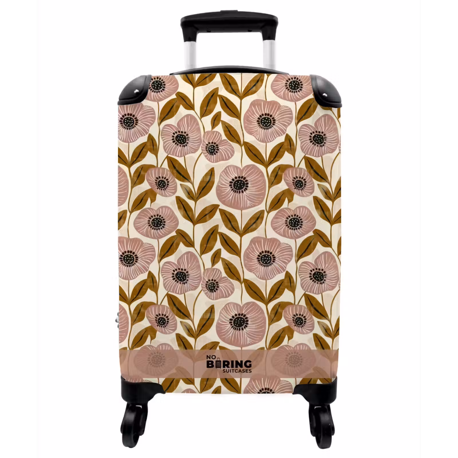 Koffer - Staubrosa – Blumen – Grafisch – Muster - Dustyroze - Bloemen - Grafisch - Patroon NBS - Handbagage koffer - Vrouwen middel