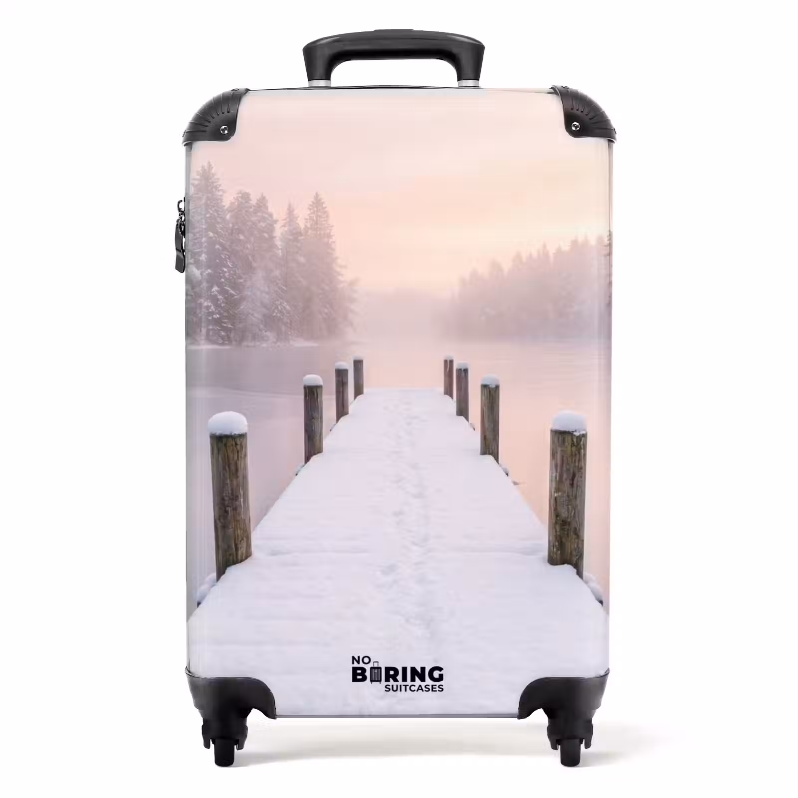 Koffer - Steg – See – Nebel – Winter – Gelassenheit - Steiger - Meer - Mist - Winter - Serene NBS - Handbagage koffer - Volwassenen Unisex middel