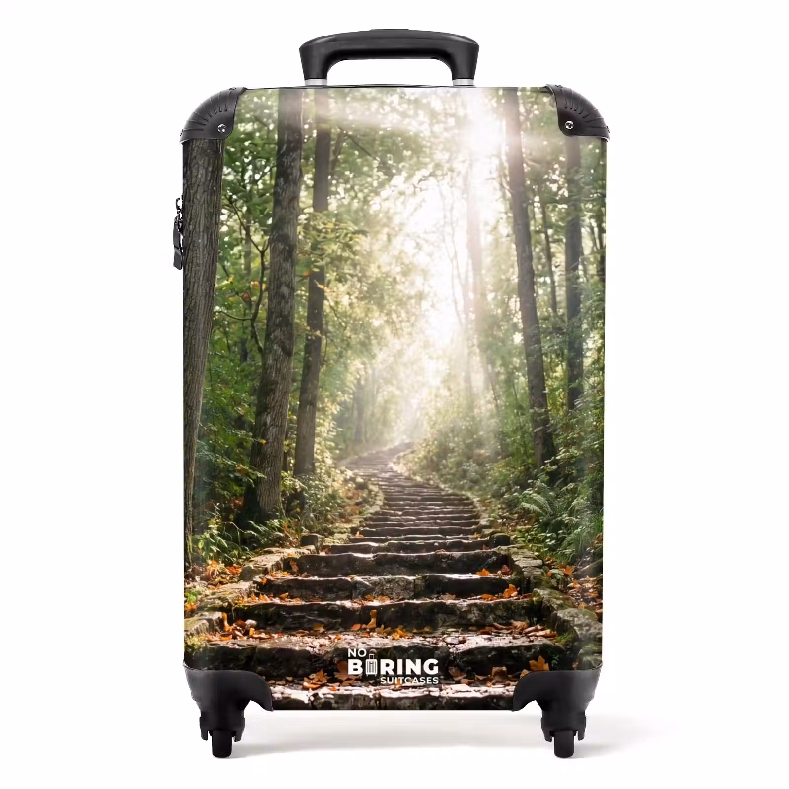Koffer - Steine – Treppe – Wald – Natur - Stenen - Trap - Bos - Natuur NBS - Handbagage koffer - Volwassenen Unisex middel