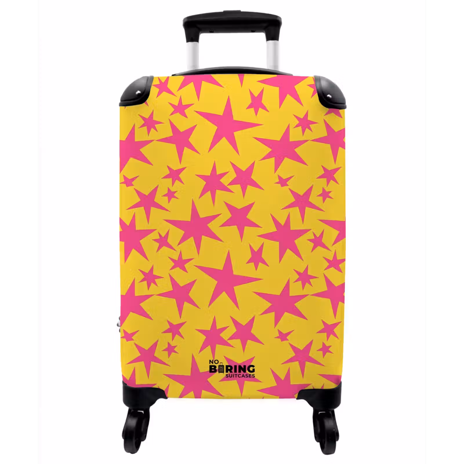 Koffer - Sterne – Muster – Rosa – Gelb - Sterren - Patroon - Roze - Geel NBS - Handbagage koffer - Vrouwen middel