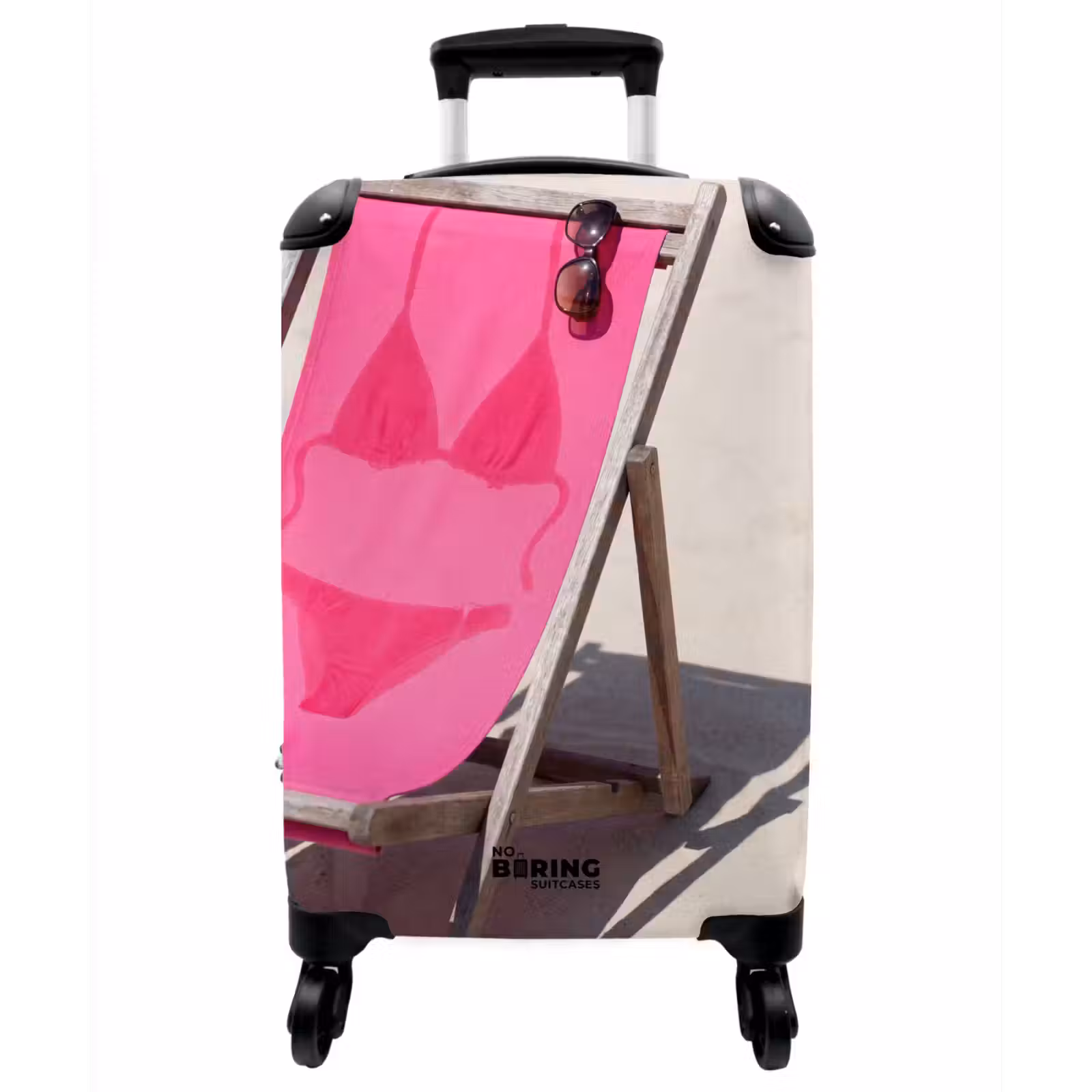 Koffer - Strand – Liegestuhl – Bademode – Sommer – Rosa - Strand - Ligstoel - Badkleding - Zomer - Roze NBS - Handbagage koffer - Vrouwen middel