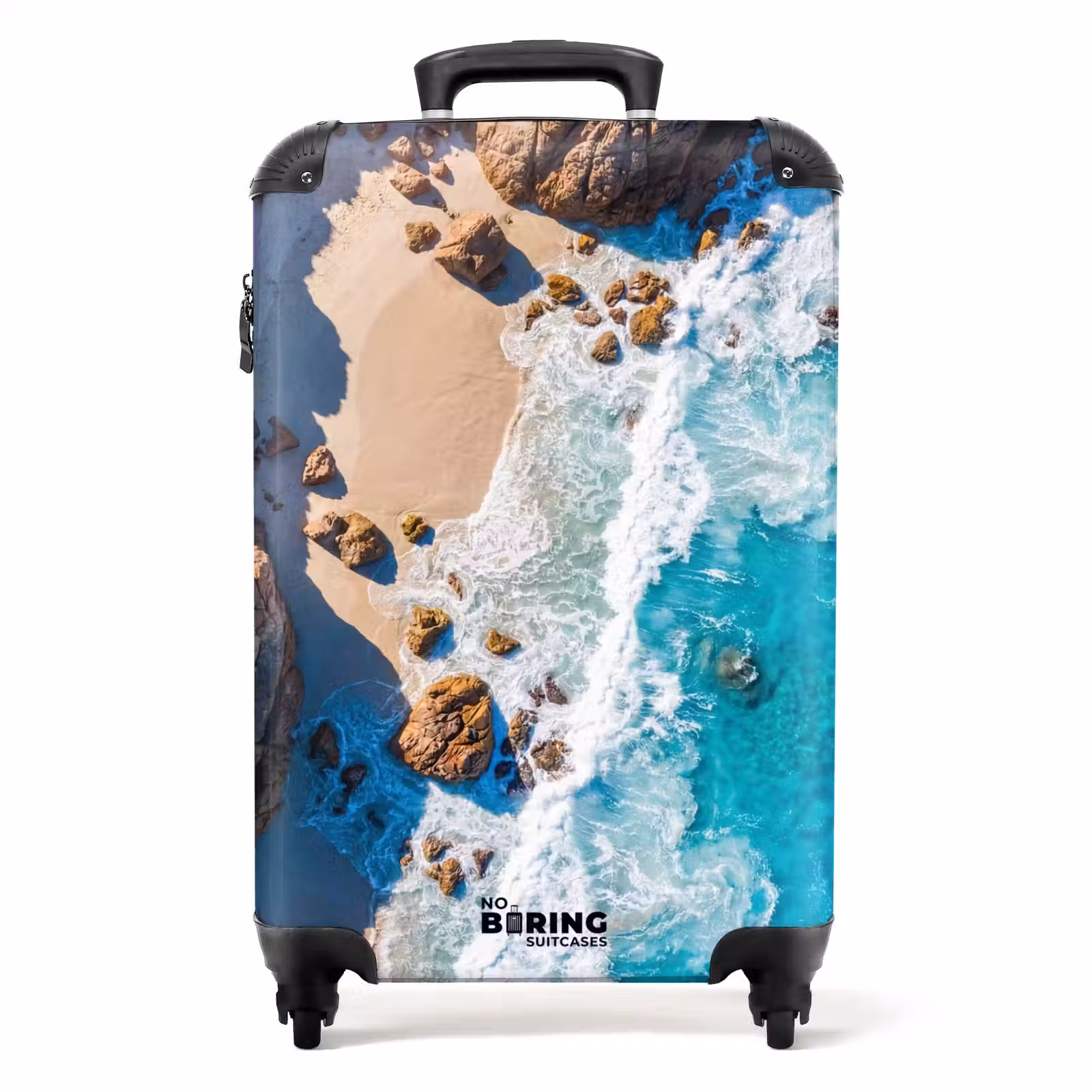 Koffer - Strand – Meer – Felsen – Natur – Blau - Strand - Zee - Rotsen - Natuur - Blauw NBS - Handbagage koffer - Volwassenen Unisex middel