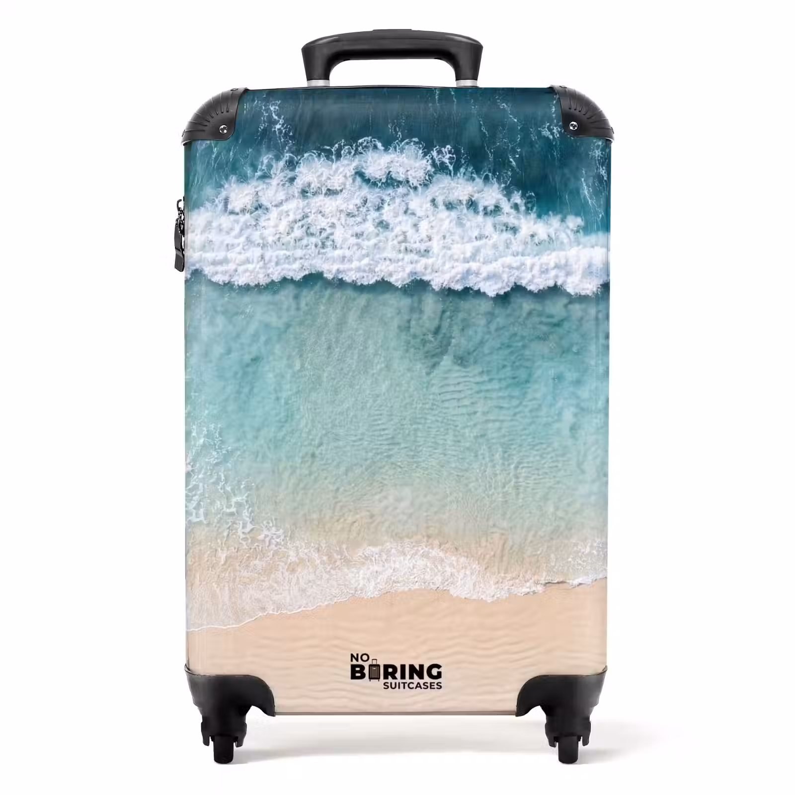Koffer - Strand – Meer – Wellen – Natur – Blau - Strand - Zee - Golven - Natuur - Blauw NBS - Handbagage koffer - Volwassenen Unisex middel