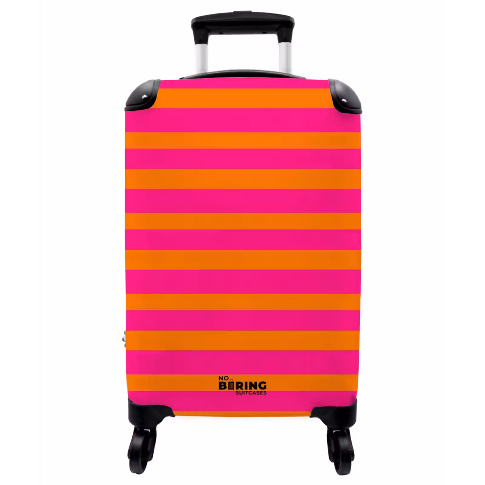 Koffer - Streifen – horizontal – rosa - Strepen - Horizontaal - Roze NBS - Handbagage koffer - Vrouwen middel