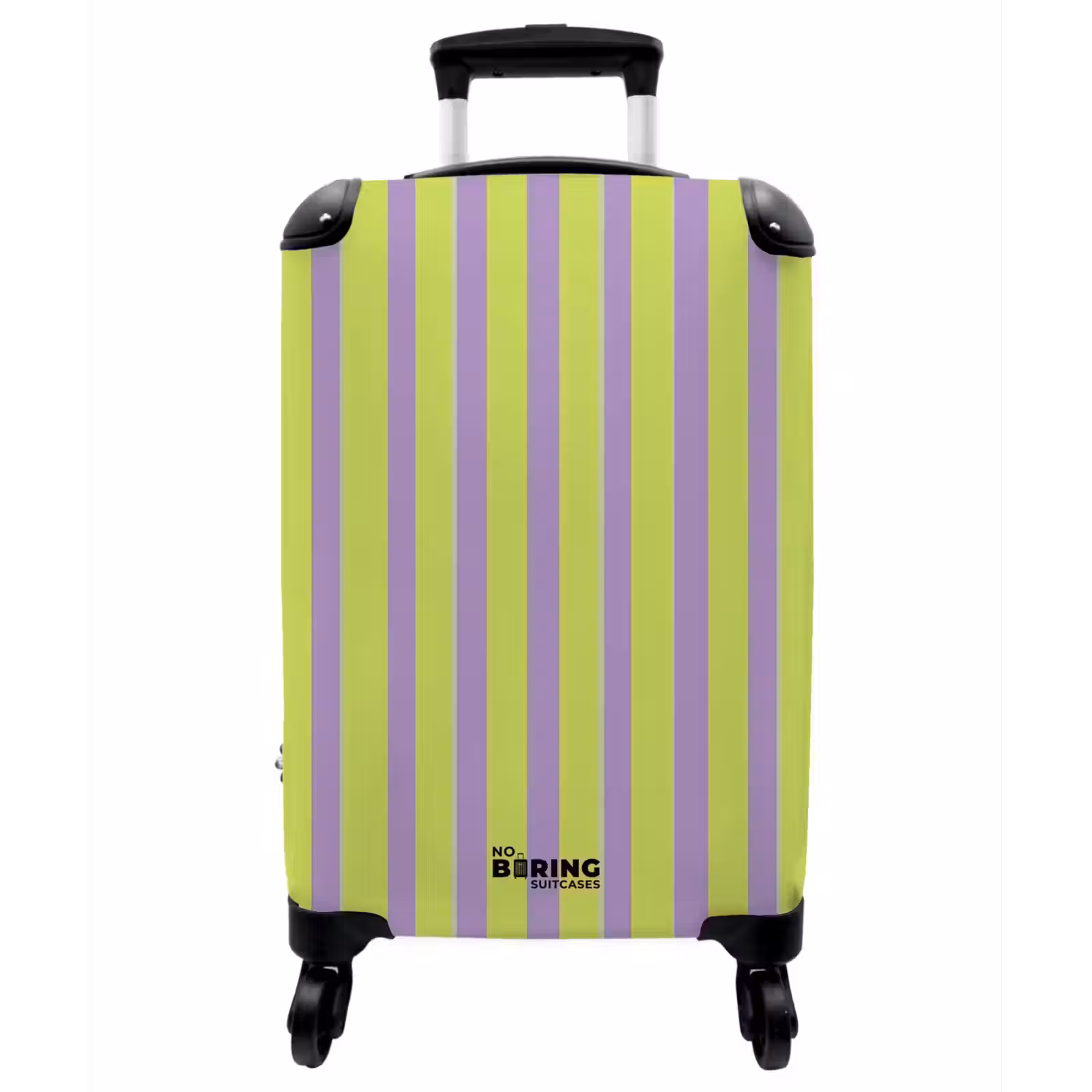 Koffer - Streifen – Muster – Grün - Strepen - Patroon - Groen NBS - Handbagage koffer - Vrouwen middel