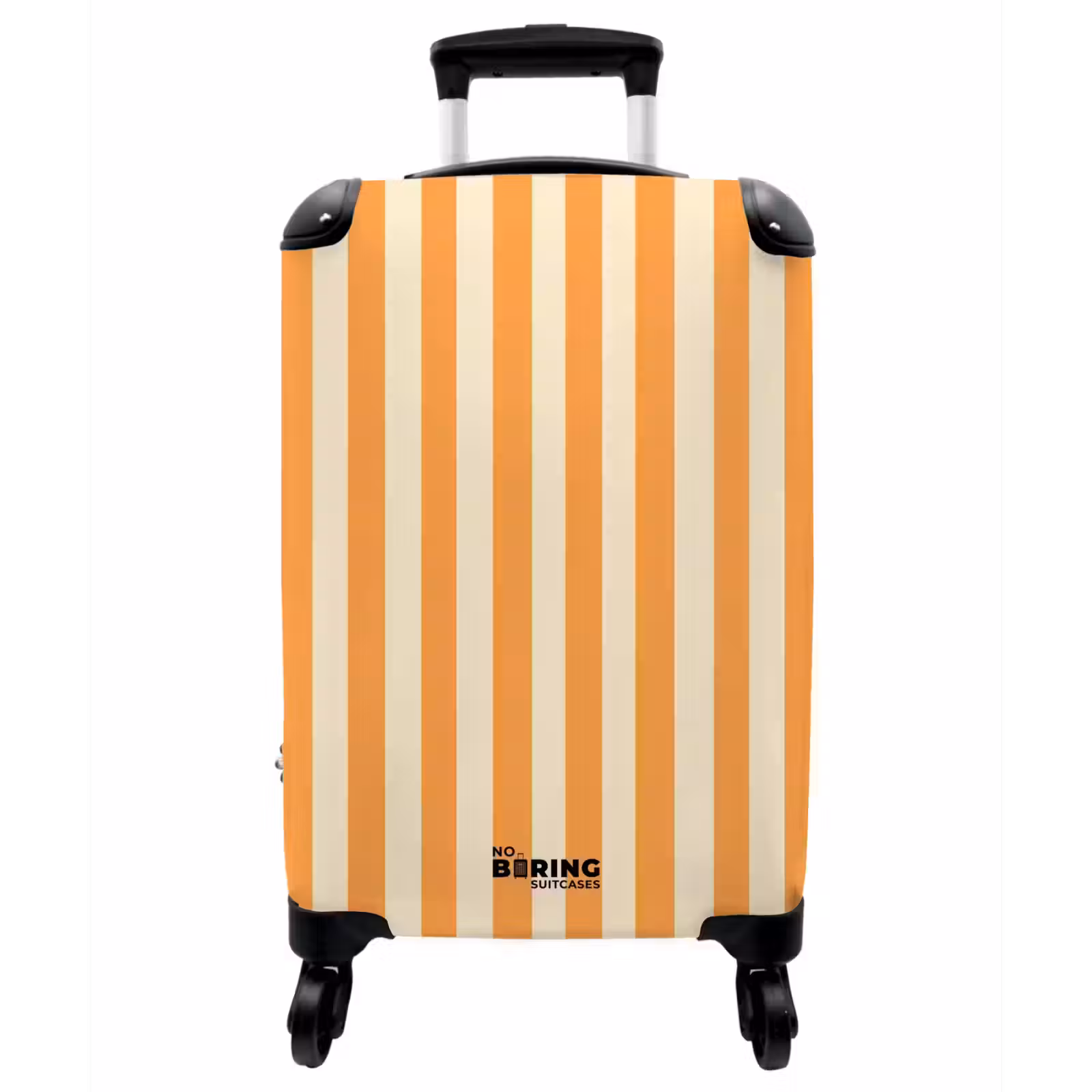 Koffer - Streifen – Muster – Orange - Strepen - Patroon - Oranje NBS - Handbagage koffer - Vrouwen middel