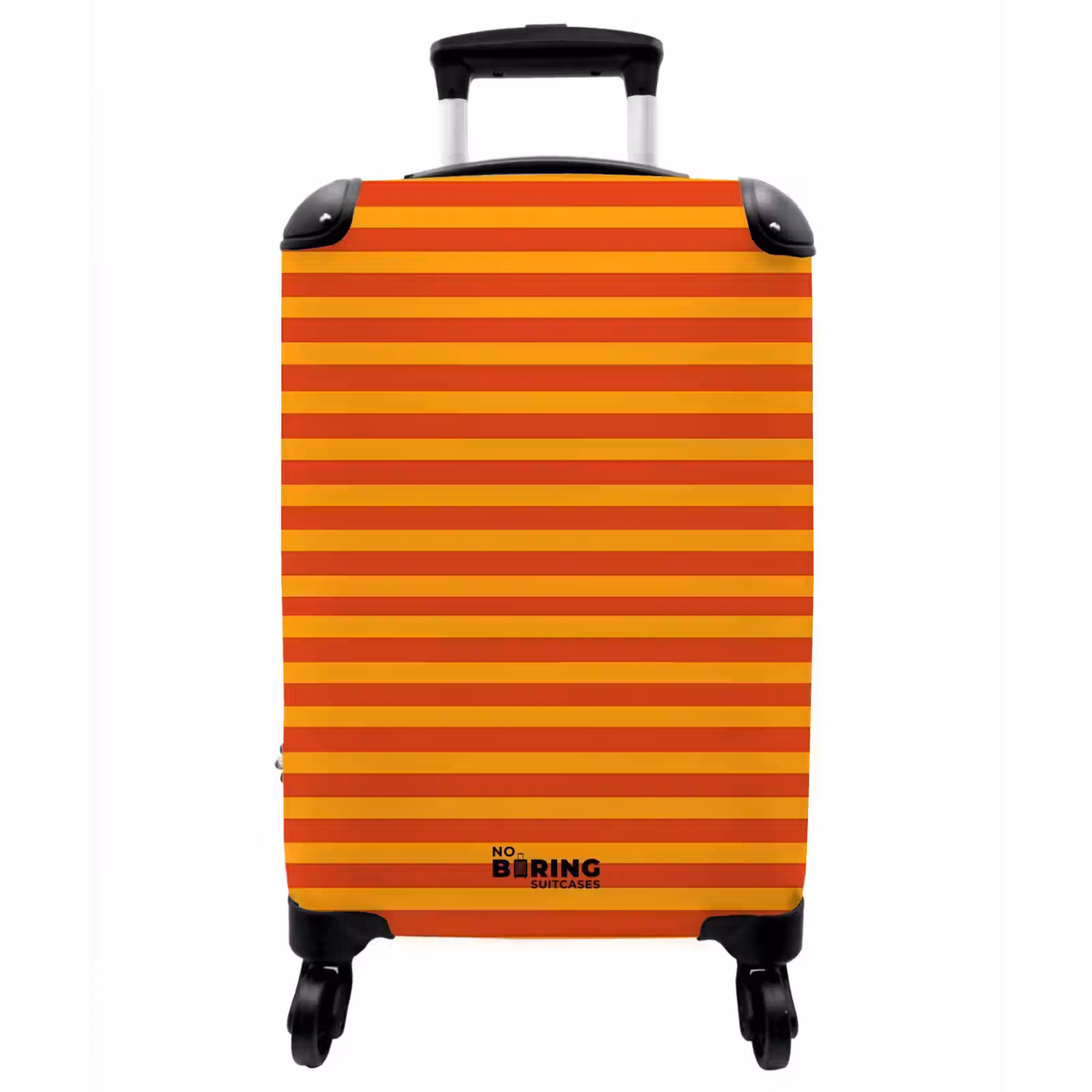 Koffer - Streifen – Muster – Orange - Strepen - Patroon - Oranje NBS - Handbagage koffer - Vrouwen middel