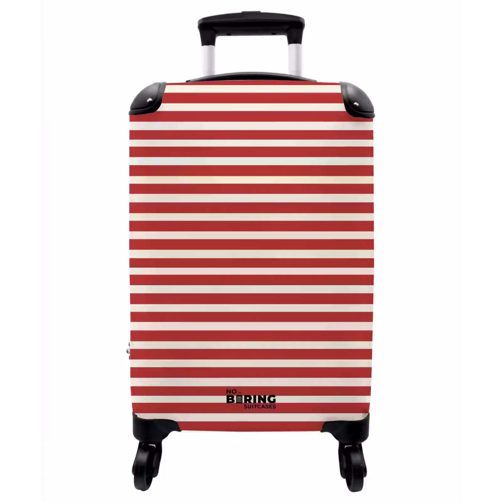 Koffer - Streifen – Muster – Rot - Strepen - Patroon - Rood NBS - Handbagage koffer - Vrouwen middel