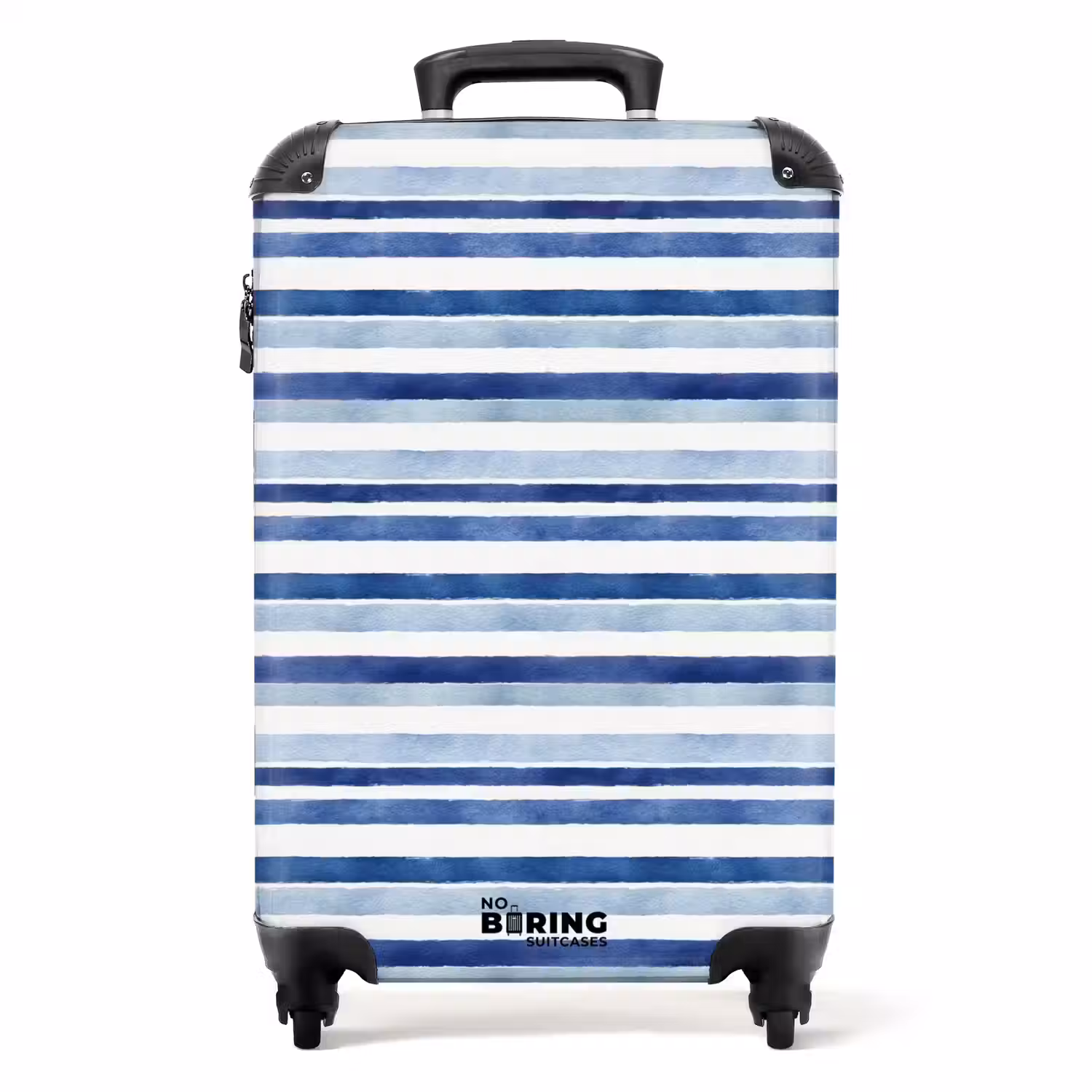 Strepen patroon blauw NBS - Handbagage koffer - Kinderen Unisex middel -productfoto_recht