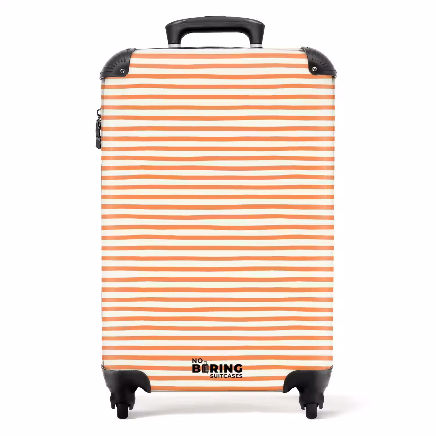 Streep patroon oranje NBS - Handbagage koffer - Kinderen Unisex middel -productfoto_recht