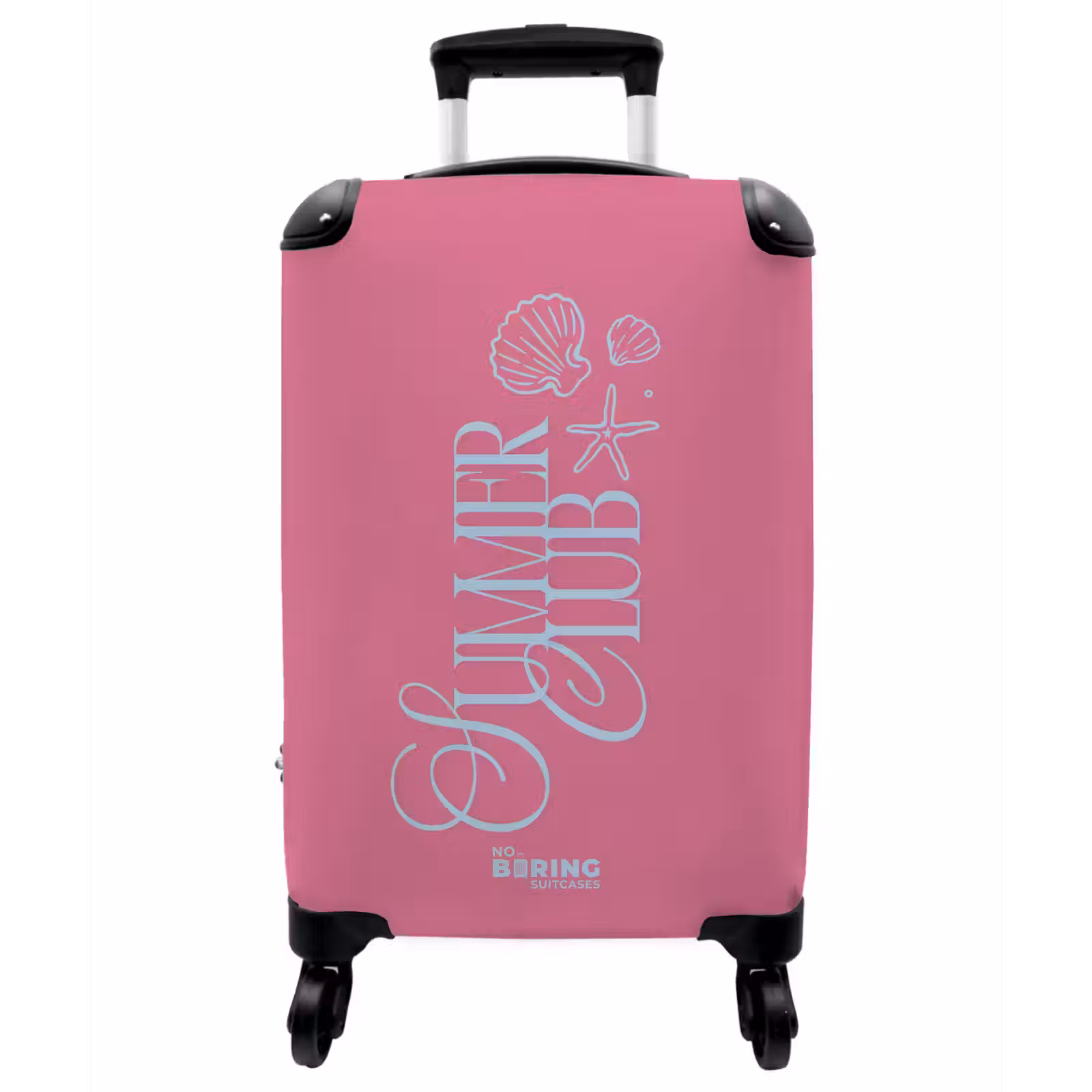 Koffer - Summer Club – Muscheln – Rosa – Blau - Summer club - Schelpjes - Roze - Blauw NBS - Handbagage koffer - Vrouwen middel
