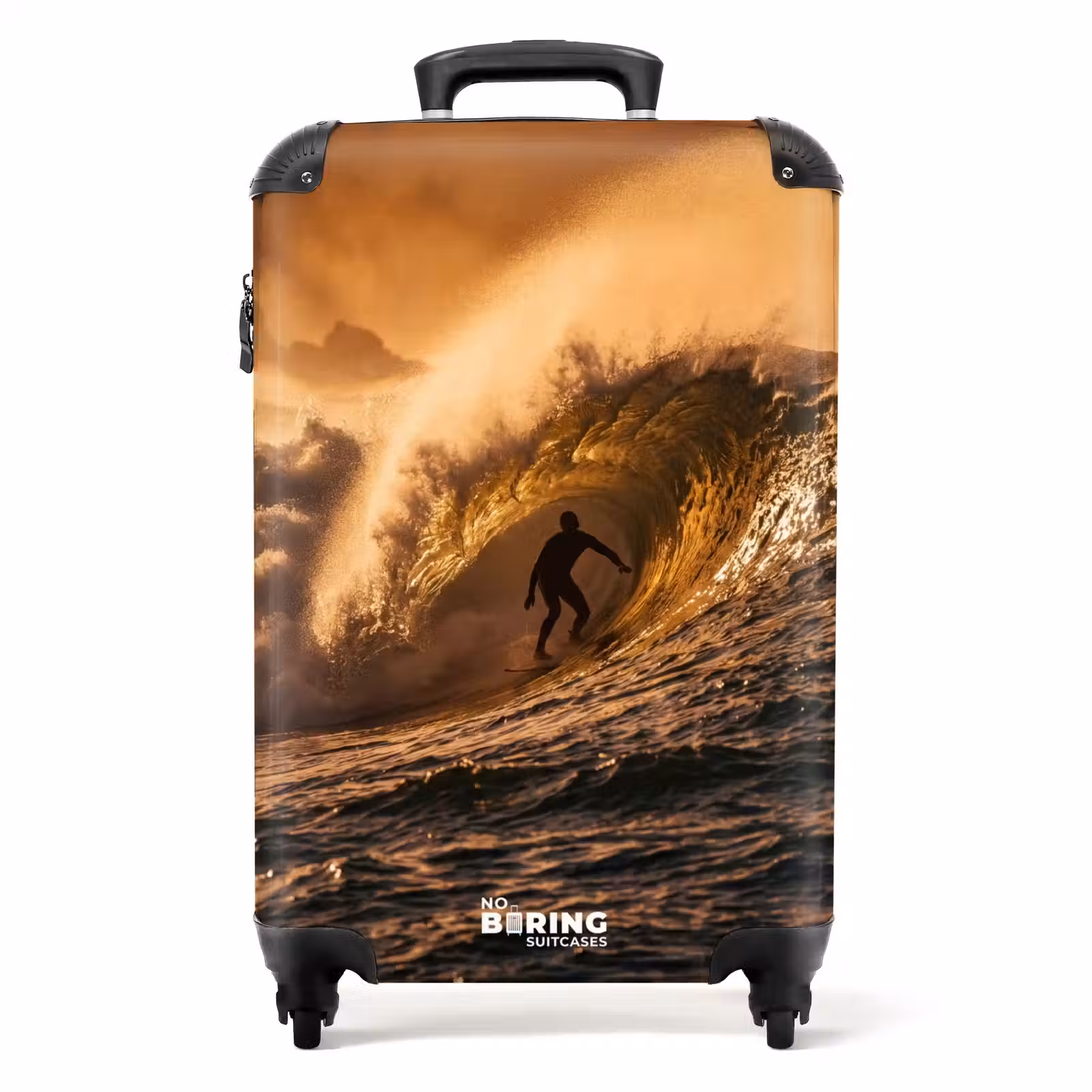 Koffer - Surfer – Welle – Ozean – Sport – Orange - Surfer - Golf - Oceaan - Sport - Oranje NBS - Handbagage koffer - Volwassenen Unisex middel