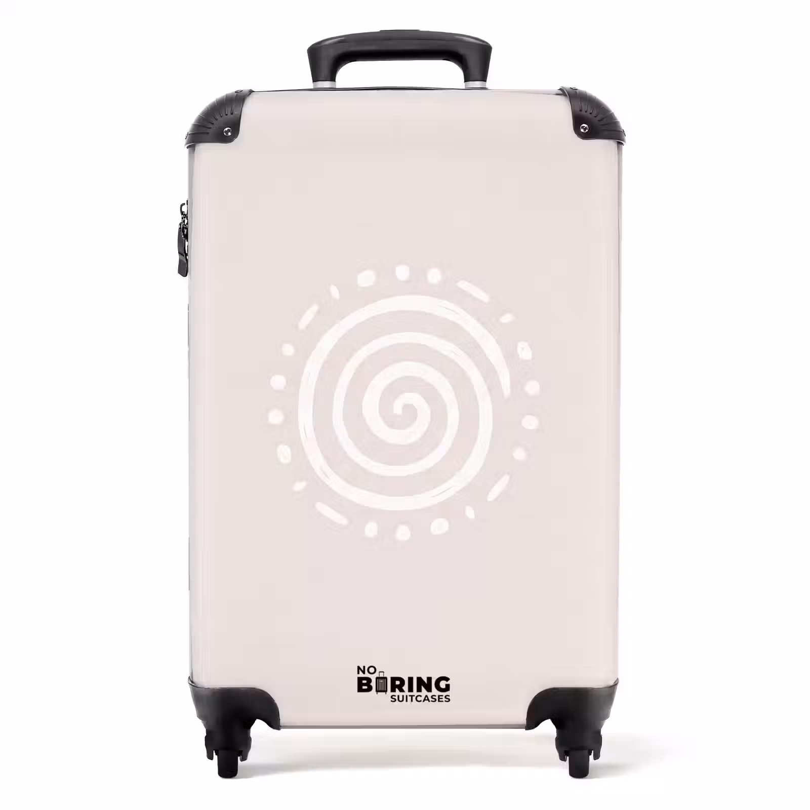 Koffer - Symbol – Spirale – Abstrakt – Minimalistisch – Beige - Symbool - Spiraal - Abstract - Minimalistisch - Beige NBS - Handbagage koffer - Volwassenen Unisex middel