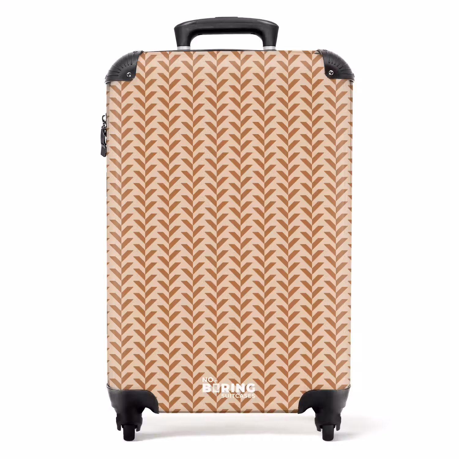 Symmetrisch bladmotief in warme tinten NBS - Handbagage koffer - Kinderen Unisex middel -productfoto_recht