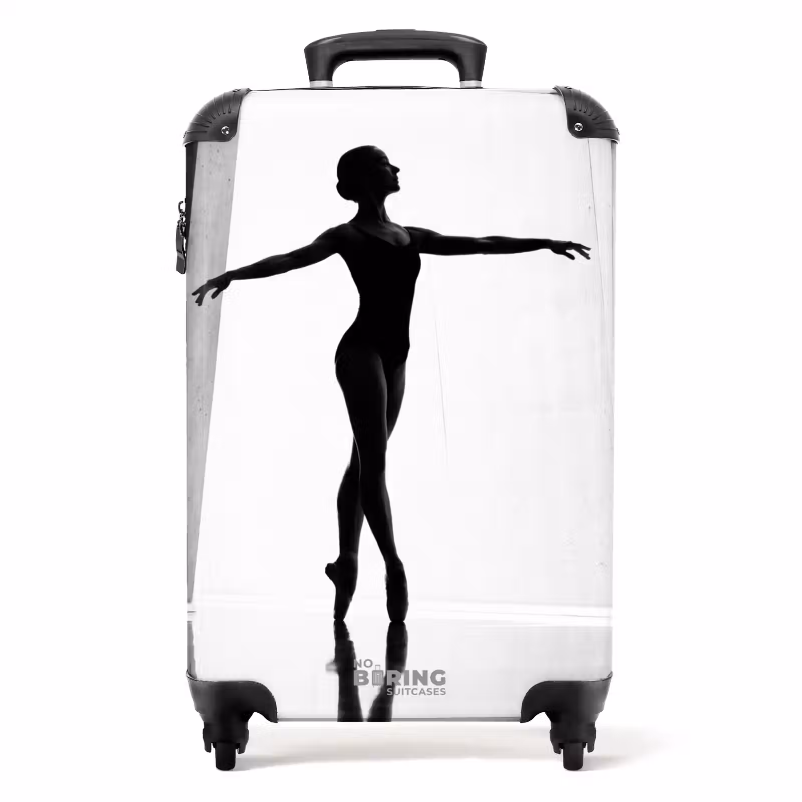 Koffer - Tänzerin – Silhouette – Kunst – Modern – Schwarz-Weiß - Danser - Silhouette - Kunst - Modern - Zwart-wit NBS - Handbagage koffer - Volwassenen Unisex middel