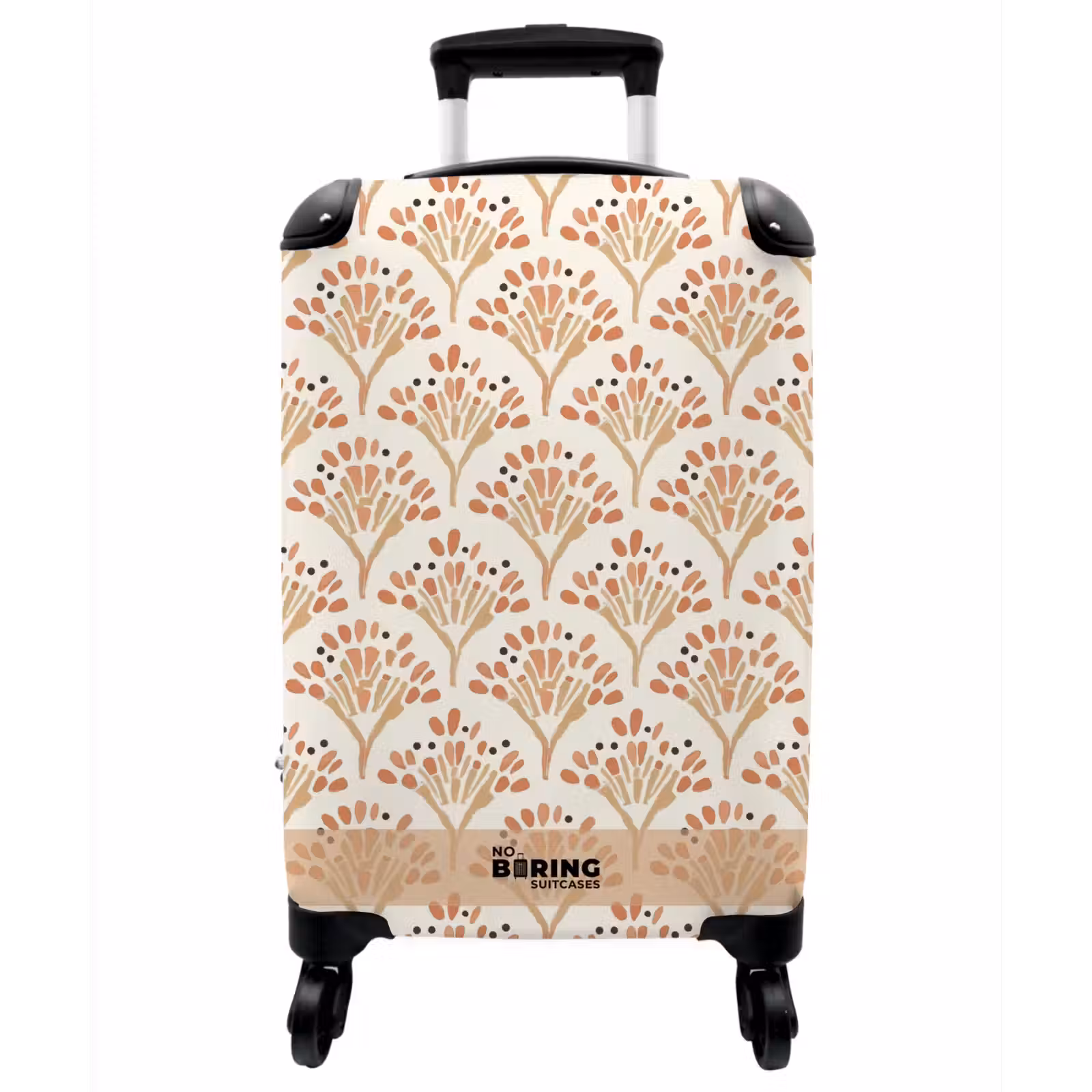 Koffer - Terrakotta – Fächer – Malerisch – Muster - Terracotta - Waaiers - Schilderachtig - Patroon NBS - Handbagage koffer - Vrouwen middel