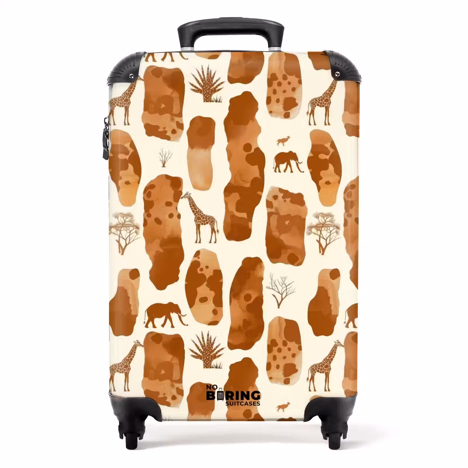Koffer - Terrakotta – Safari – Tiere – Muster - Terracotta - Safari - Dieren - Patroon NBS - Handbagage koffer - Volwassenen Unisex middel