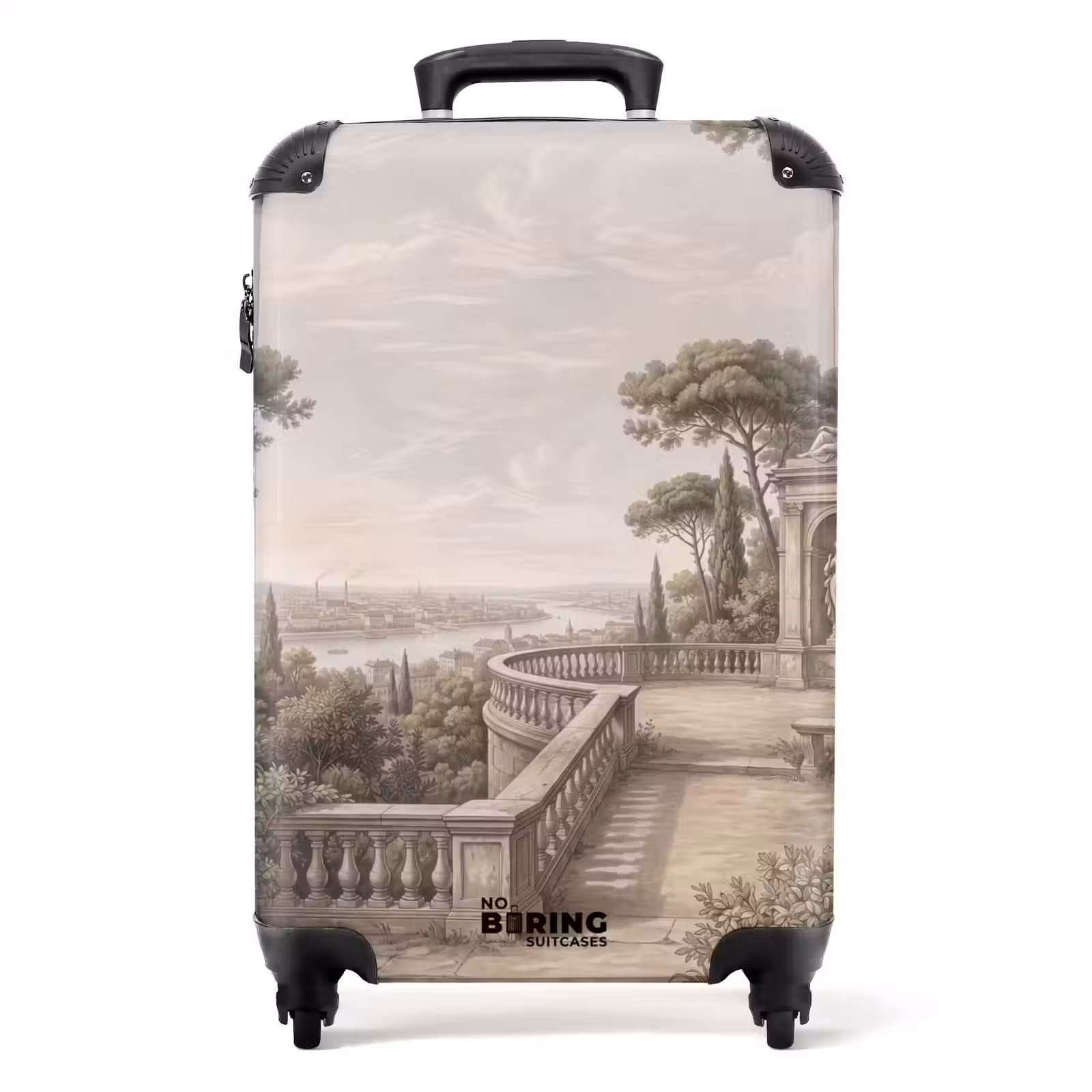 Koffer - Terrasse – Stadt – Aussicht – Fluss - Terras - Stad - Uitzicht - Rivier NBS - Handbagage koffer - Volwassenen Unisex middel