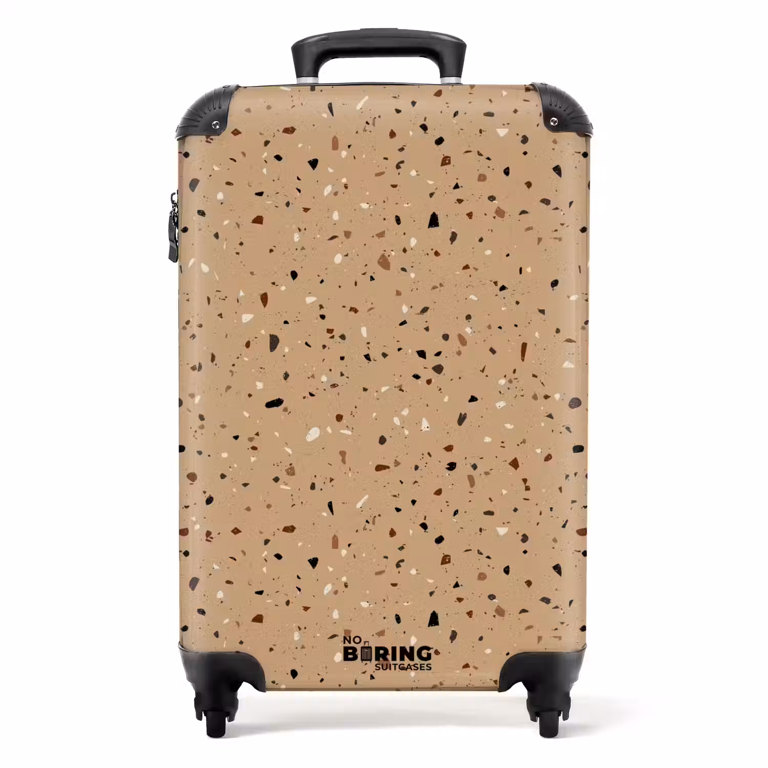 Terrazzo patroon veelkleurig beige NBS - Handbagage koffer - Volwassenen Unisex middel -productfoto_recht