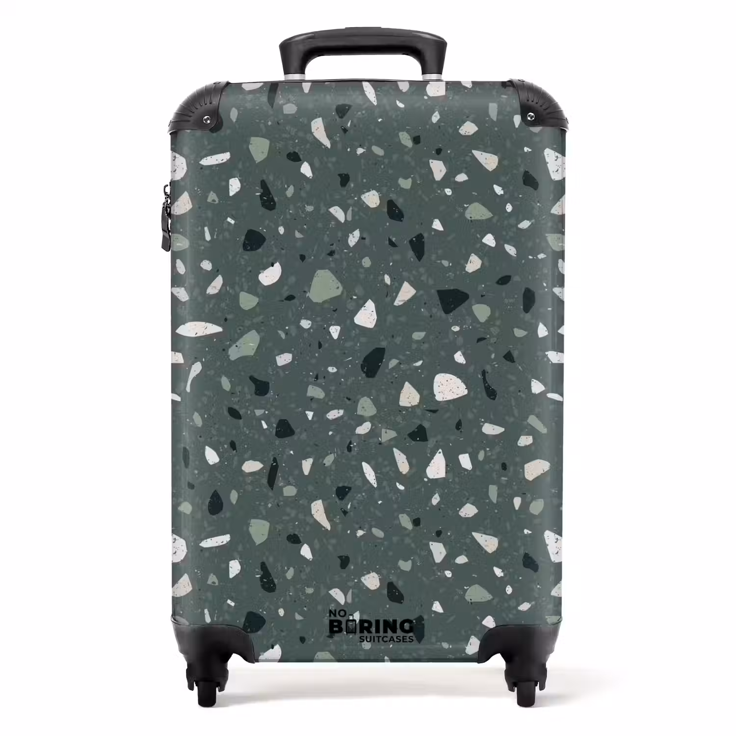 Terrazzo patroon veelkleurig groen NBS - Handbagage koffer - Volwassenen Unisex middel -productfoto_recht
