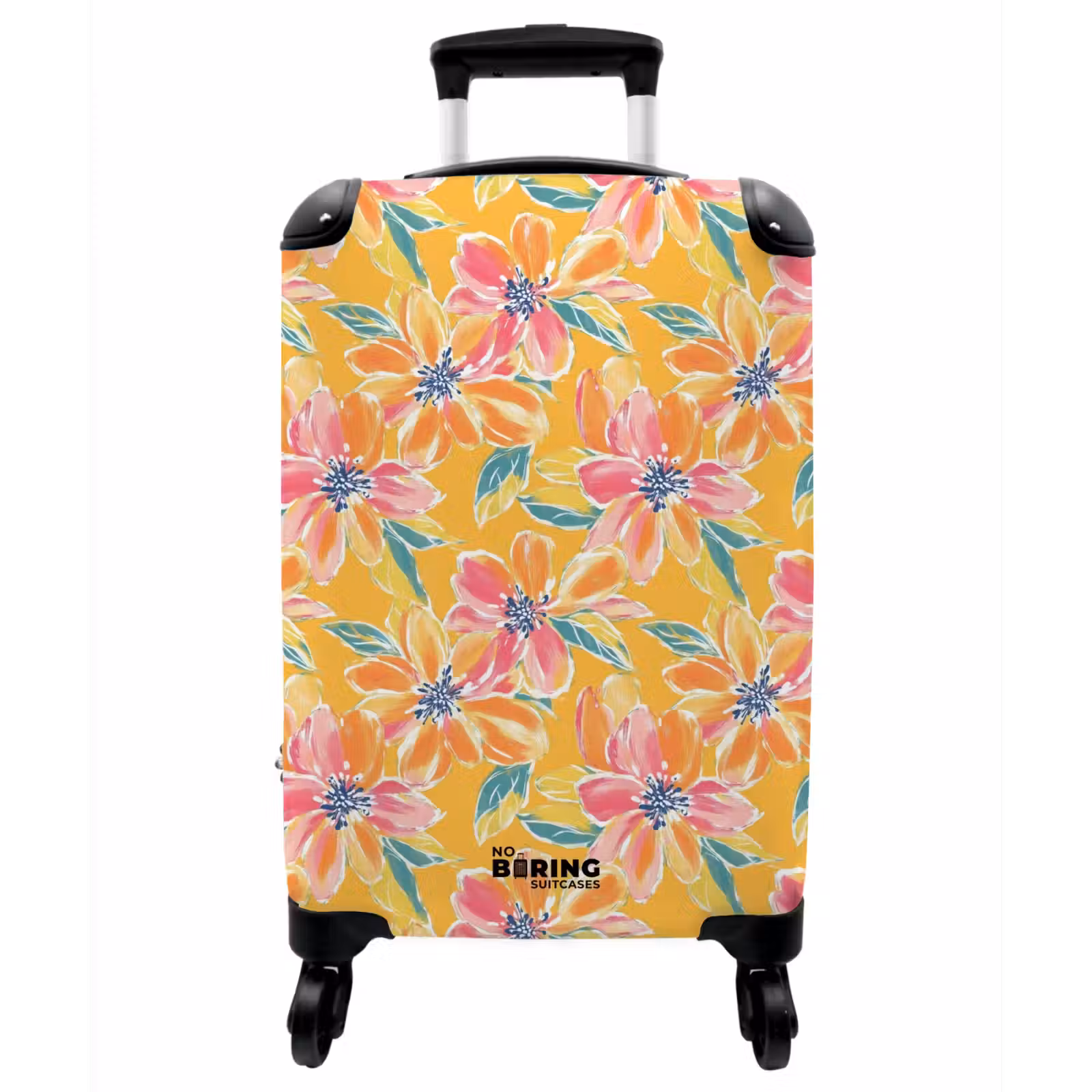 Koffer - Textur – Blumen – Farbenfroh - Textuur - Bloemen - Kleurrijk NBS - Handbagage koffer - Vrouwen middel