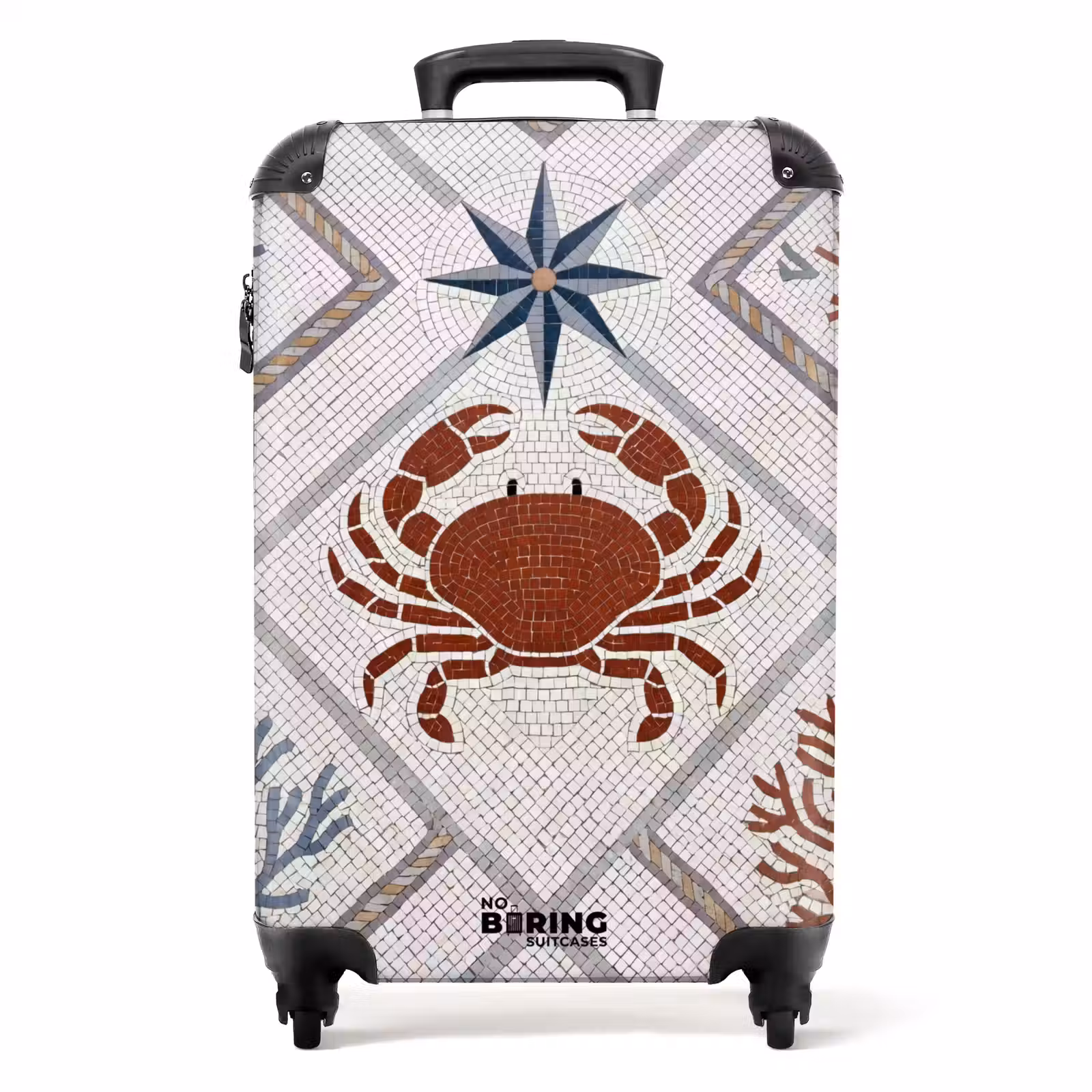 Koffer - Tier – Mosaik – Meer – Klassisch – Braun - Dier - Mozaïek - Zee - Klassiek - Bruin NBS - Handbagage koffer - Volwassenen Unisex middel