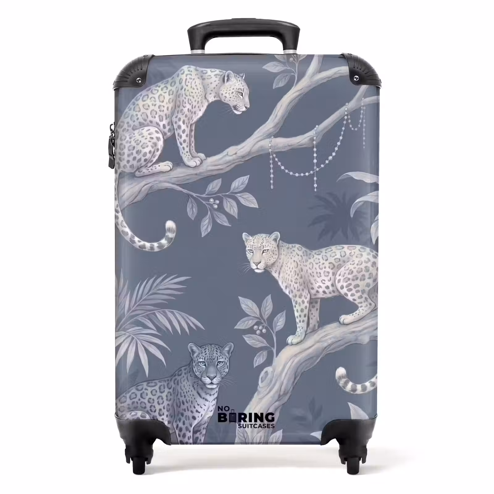 Koffer - Tiere – Dschungel – Illustration – Bäume – Blau - Dieren - Jungle - Illustratie - Bomen - Blauw NBS - Handbagage koffer - Volwassenen Unisex middel