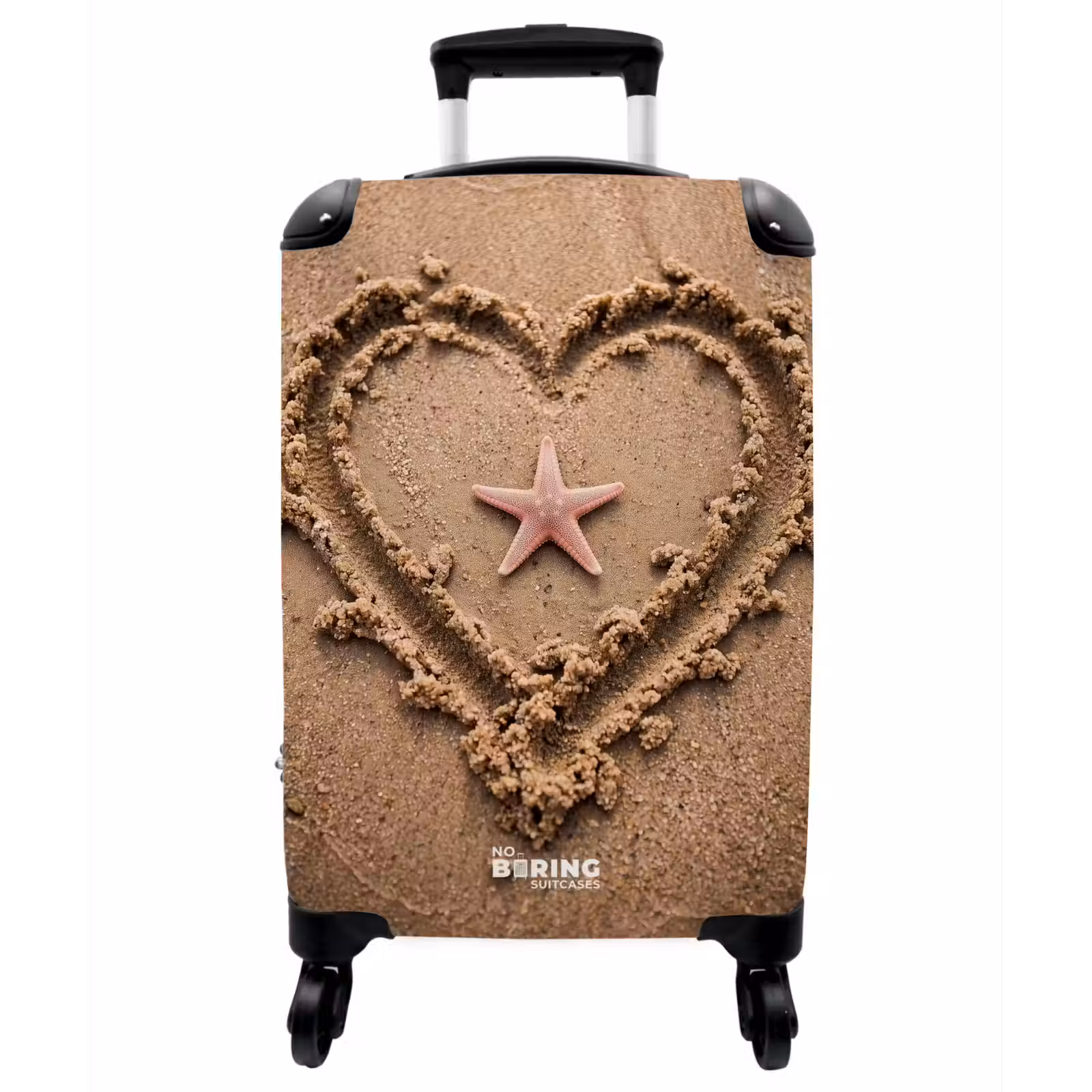 Koffer - Tiere – Herz – Strand – Sand – Rosa - Dieren - Hart - Strand - Zand - Roze NBS - Handbagage koffer - Vrouwen middel