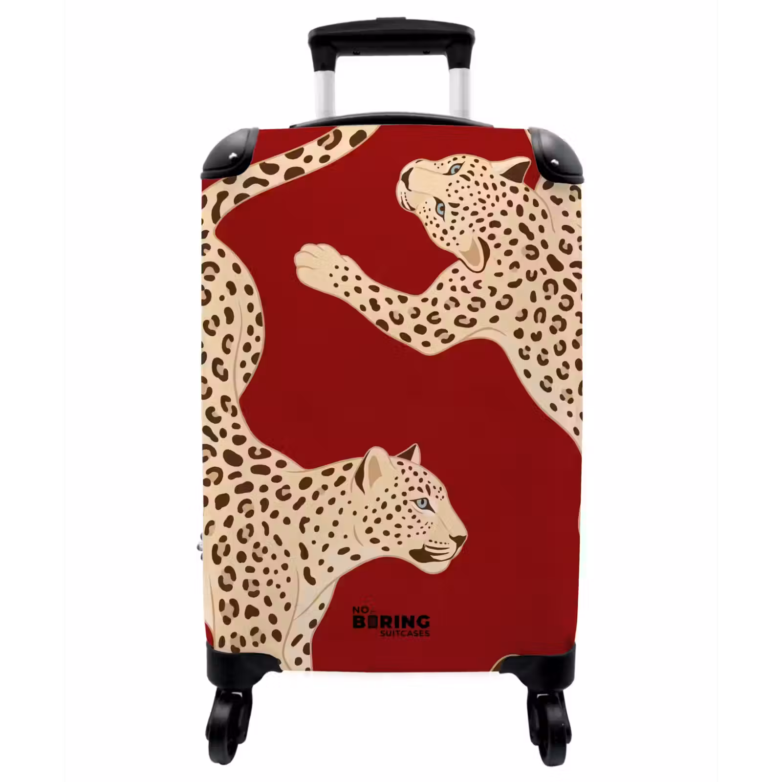 Koffer - Tiere – Leopard – Abstrakt – Rot – Modern - Dieren - Luipaard - Abstract - Rood - Modern NBS - Handbagage koffer - Vrouwen middel