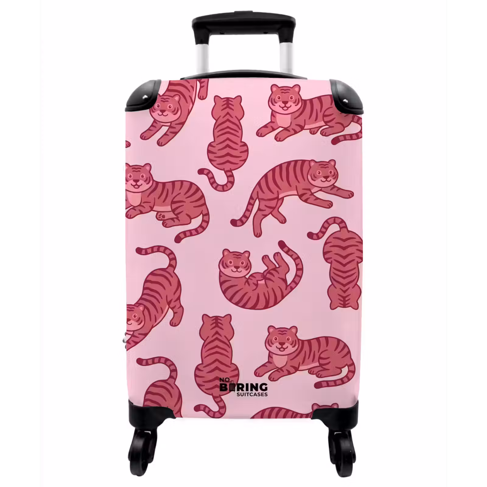 Koffer - Tiere – Muster – Rosa – Verspielt – Cartoon - Dieren - Patroon - Roze - Speels - Cartoon NBS - Handbagage koffer - Vrouwen middel