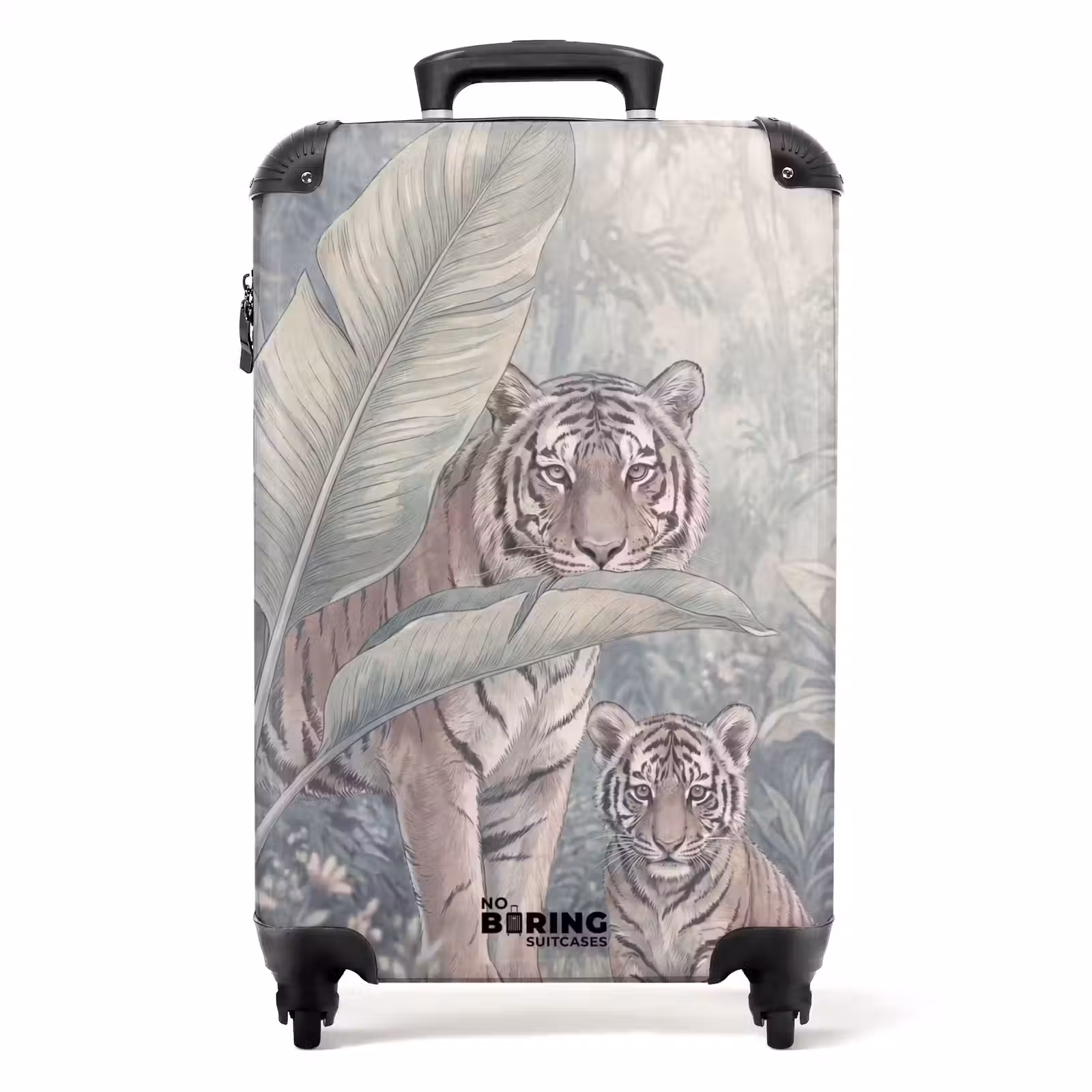 Koffer - Tiger – Jungtier – Dschungel – Illustration – Tiere - Tijger - Welp - Jungle - Illustratie - Dieren NBS - Handbagage koffer - Volwassenen Unisex middel