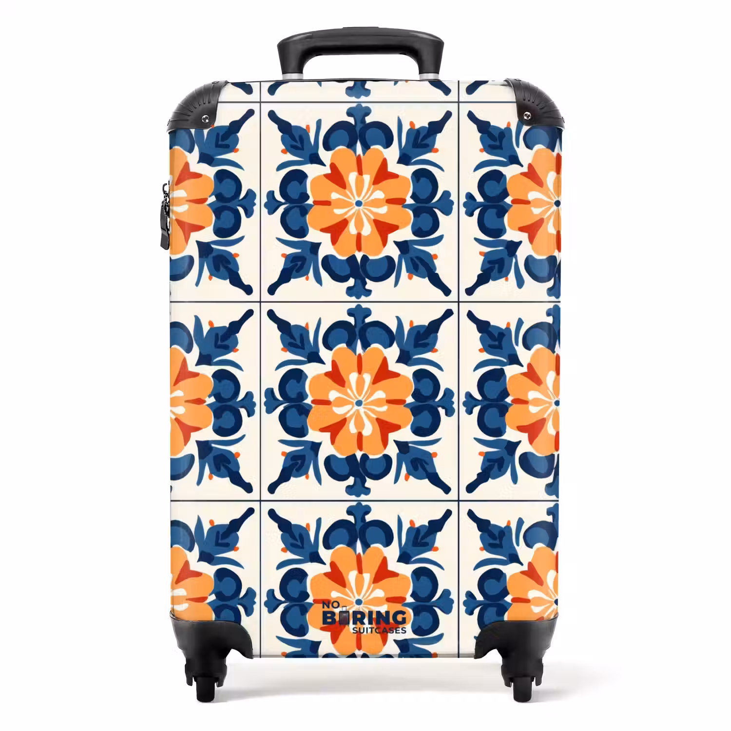 Traditioneel - Tegel - Oranje NBS - Handbagage koffer - Volwassenen Unisex middel -productfoto_recht