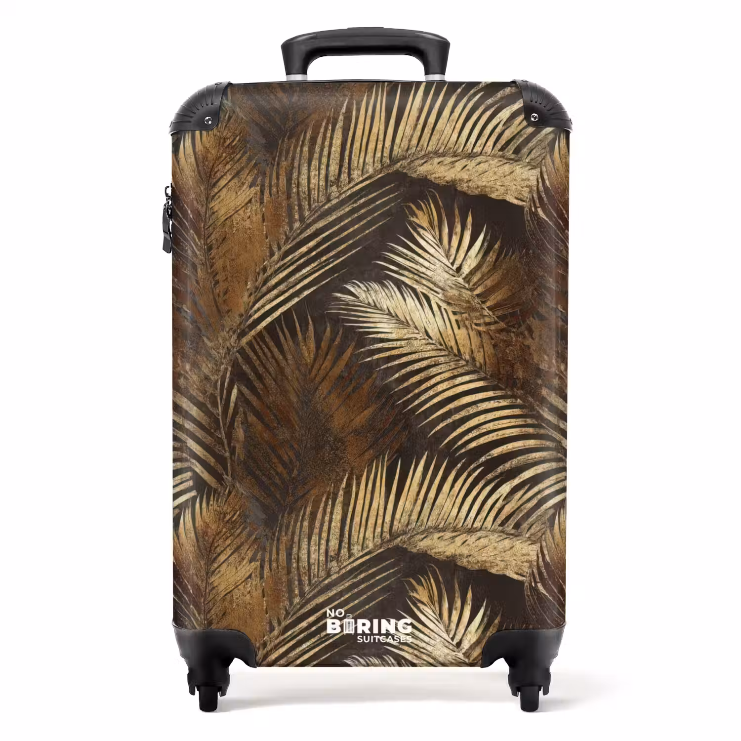 Tropisch - Bladeren - Goud NBS - Handbagage koffer - Volwassenen Unisex middel -productfoto_recht
