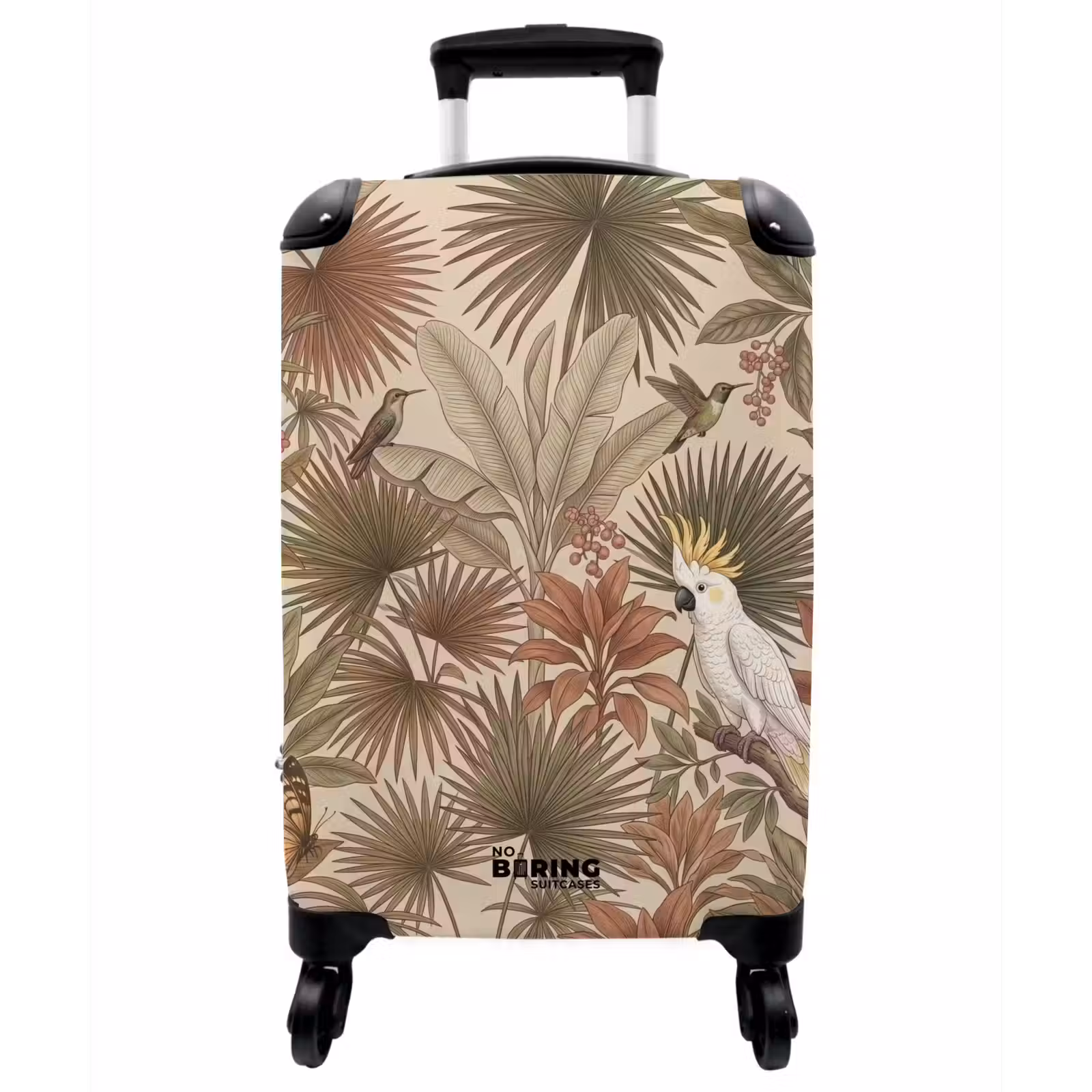 Koffer - Tropisch – Vögel – Beige - Tropisch - Vogels - Beige NBS - Handbagage koffer - Vrouwen middel