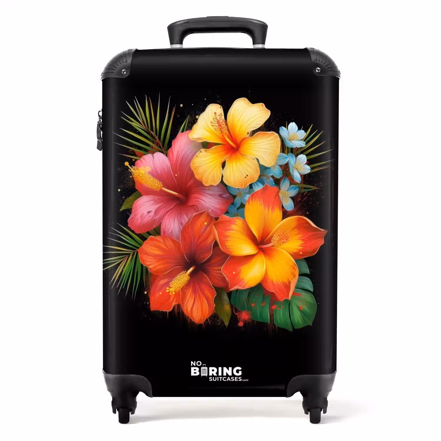 Tropische Bloemen in Street Art Stijl NBS - Handbagage koffer - Unisex middel -productfoto_recht