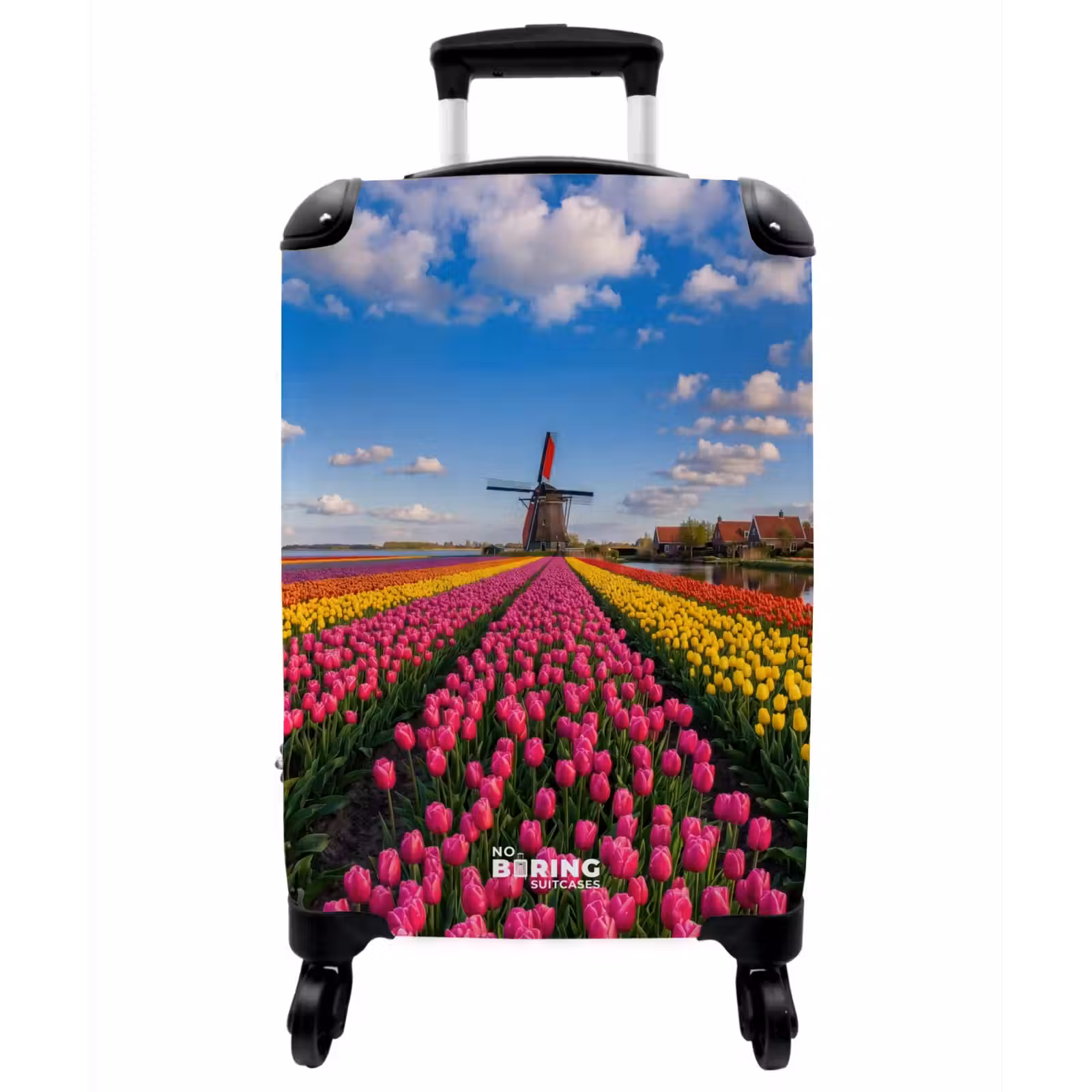 Koffer - Tulpen – Holland – Windmühle – Bunt - Tulpen - Holland - Molen - Kleurrijk NBS - Handbagage koffer - Vrouwen middel