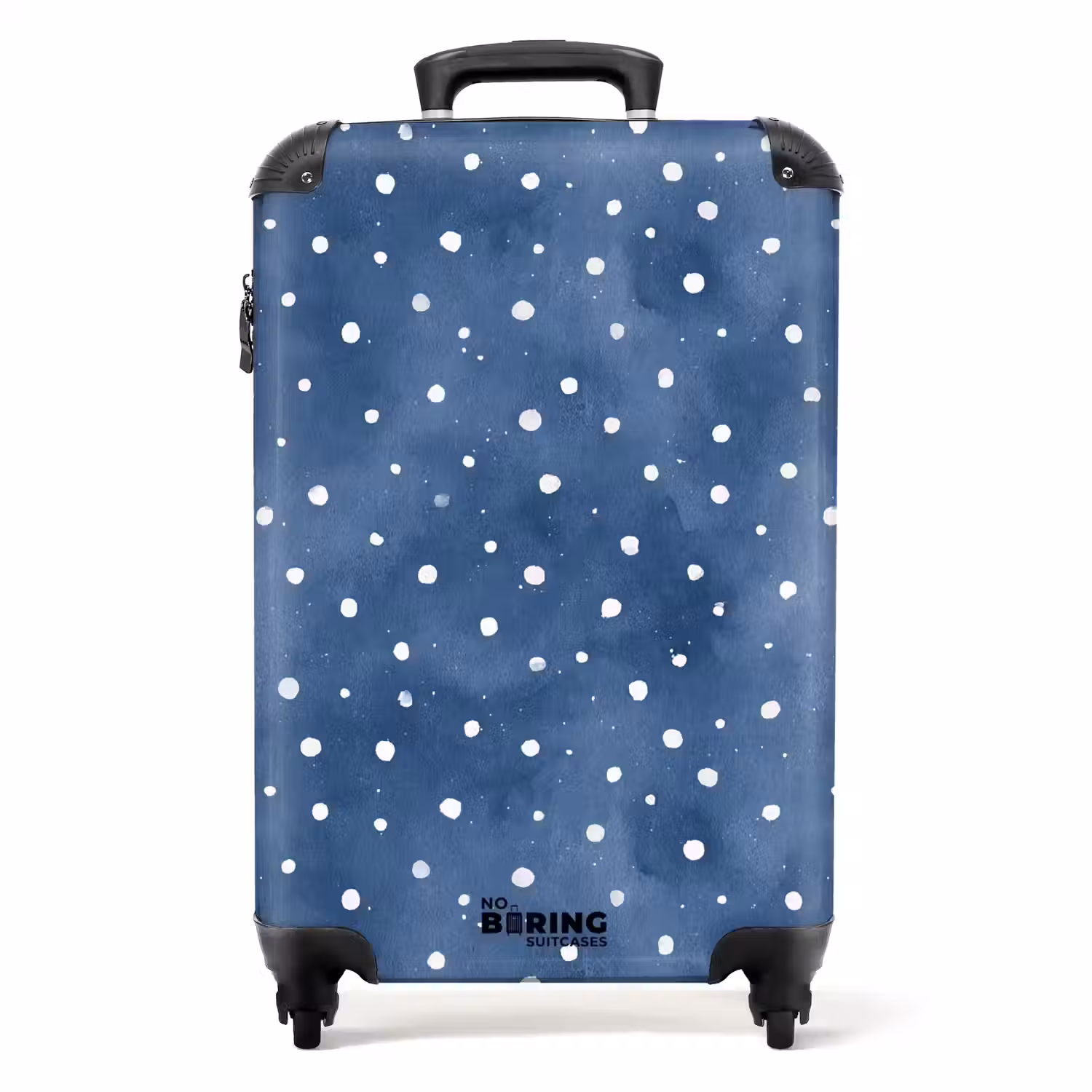 Stippen patroon blauw NBS - Handbagage koffer - Kinderen Unisex middel -productfoto_recht