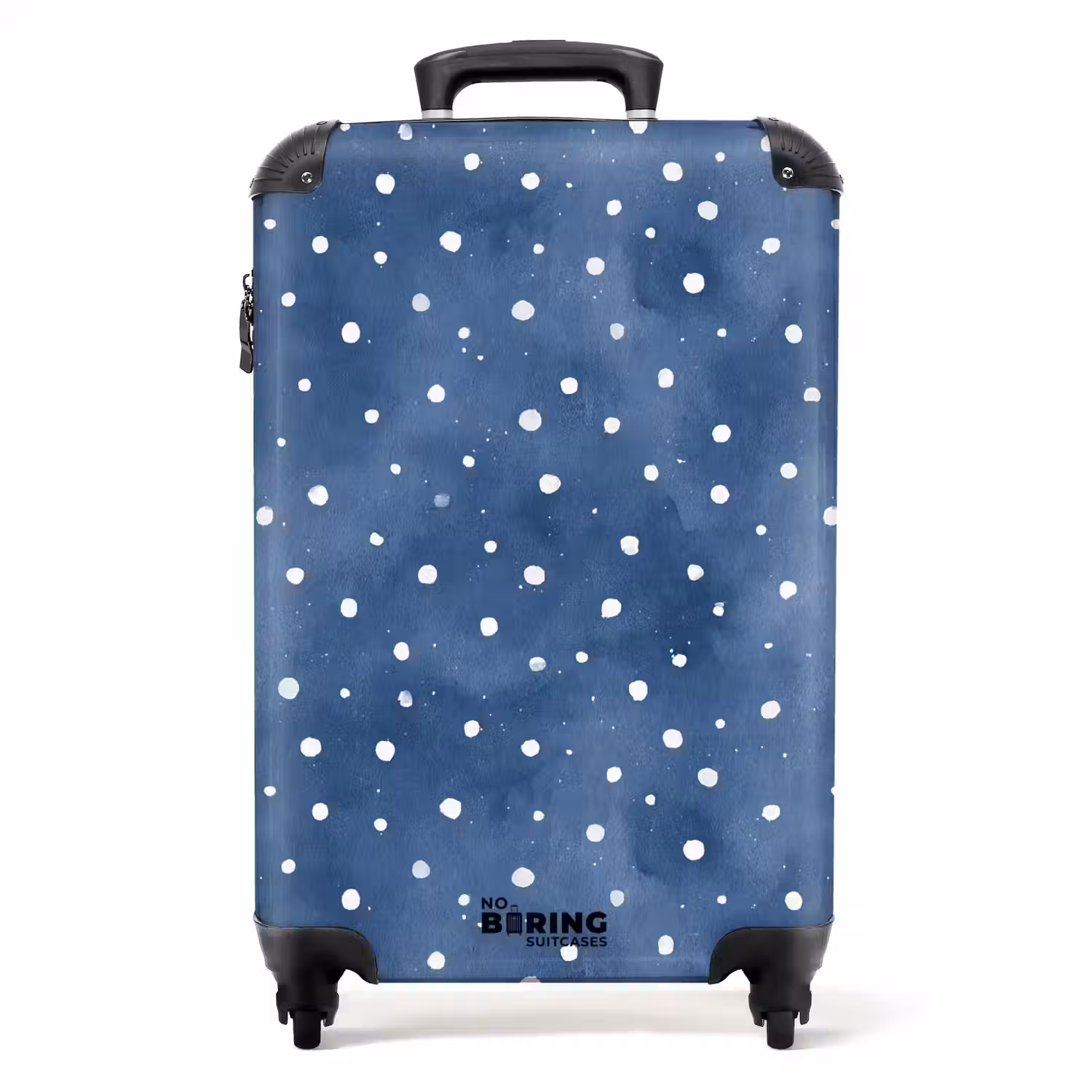 Stippen patroon blauw NBS - Handbagage koffer - Volwassenen Unisex middel -productfoto_recht