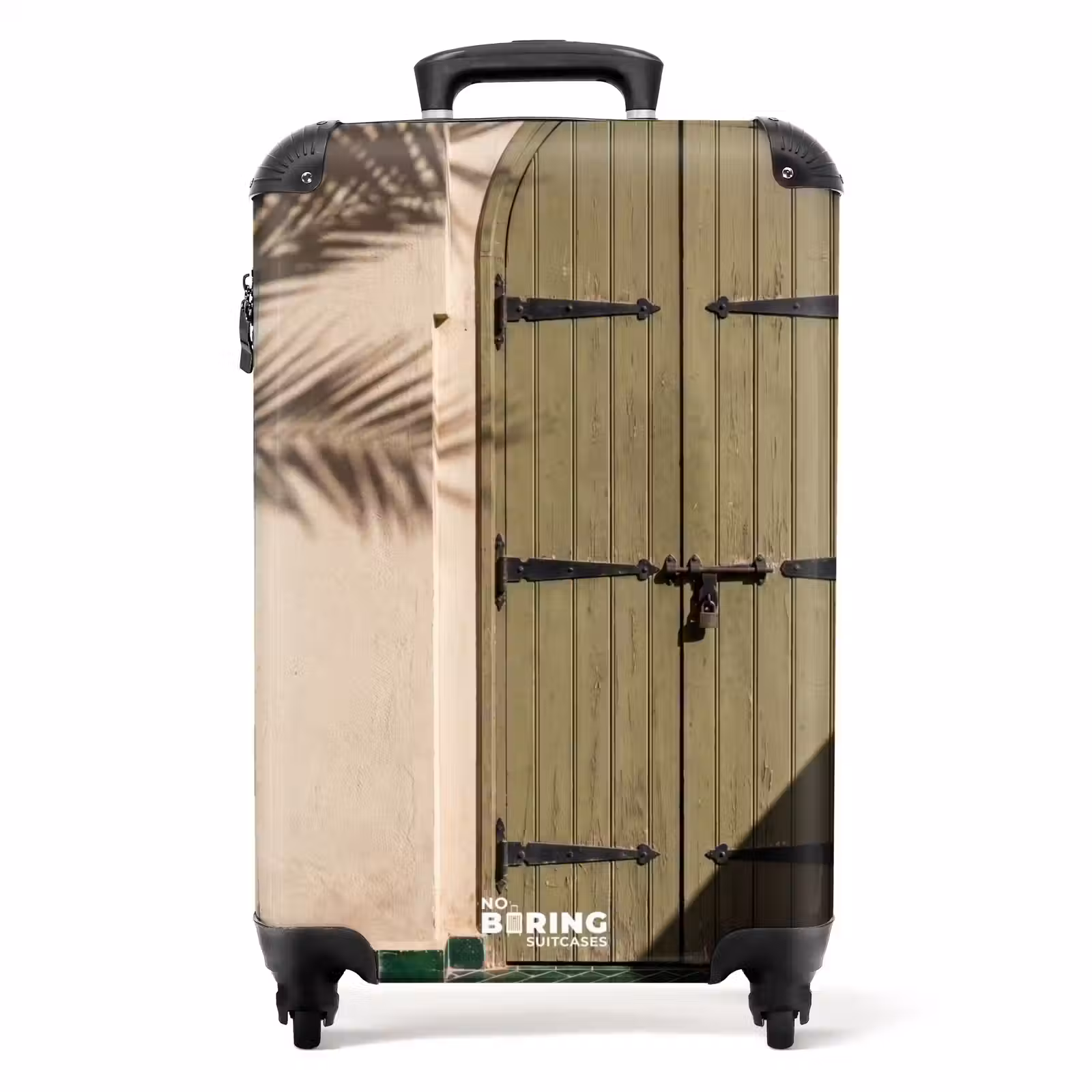 Koffer - Tür – Holz – Architektur – Grün – Rustikal - Deur - Hout - Architectuur - Groen - Rustiek NBS - Handbagage koffer - Volwassenen Unisex middel