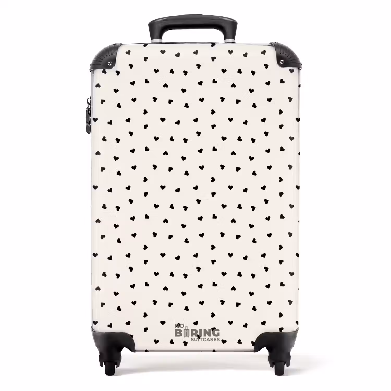 Valentijn verstrooid hartenpatroon zwart NBS - Handbagage koffer - Kinderen Unisex middel -productfoto_recht