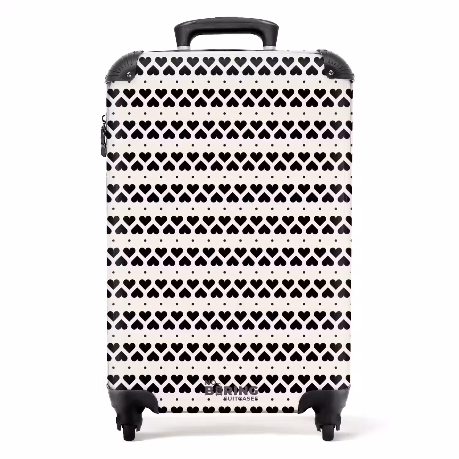 Valentijn gestreept hartjes patroon NBS - Handbagage koffer - Kinderen Unisex middel -productfoto_recht