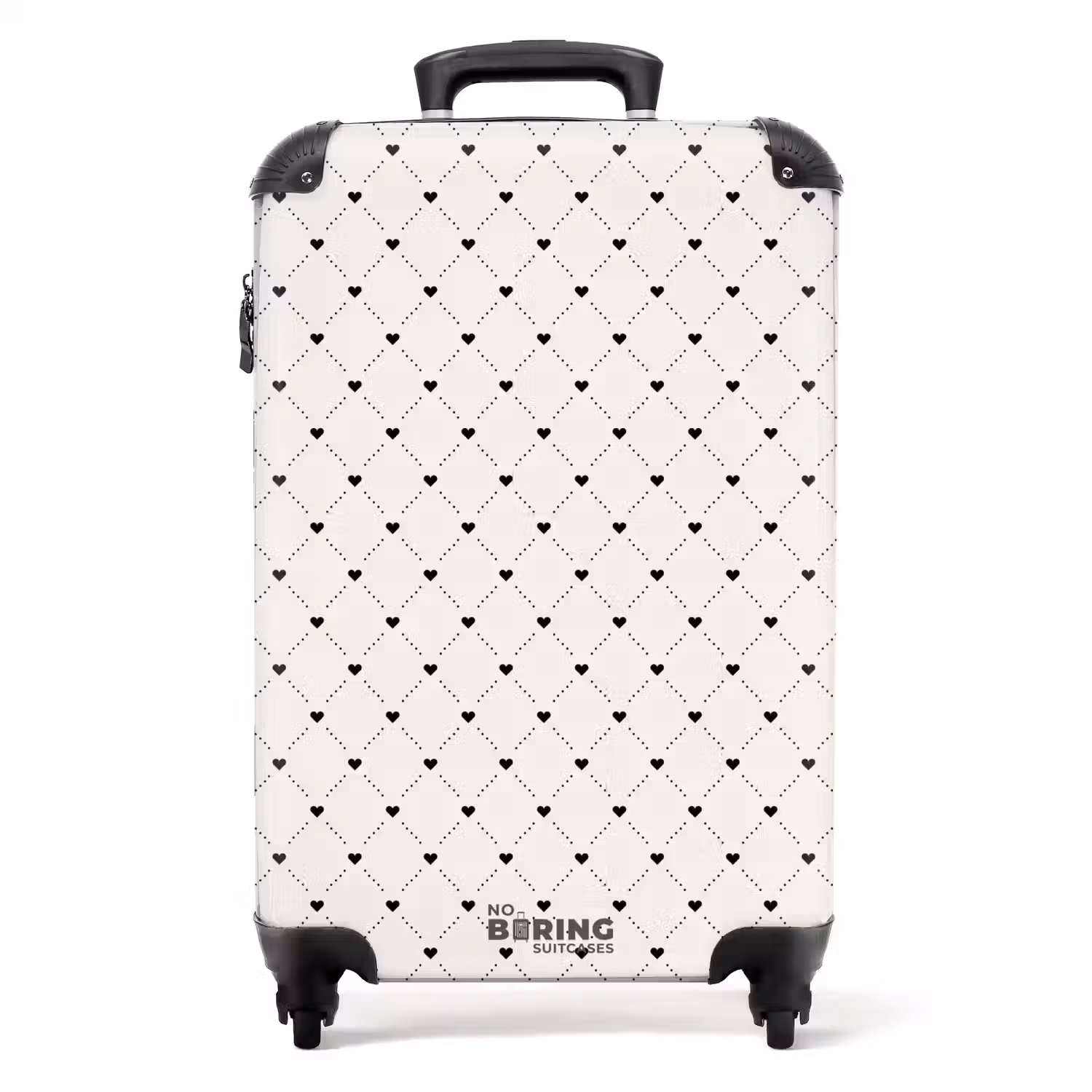 Valentijn hartjes ruit patroon stippen NBS - Handbagage koffer - Kinderen Unisex middel -productfoto_recht