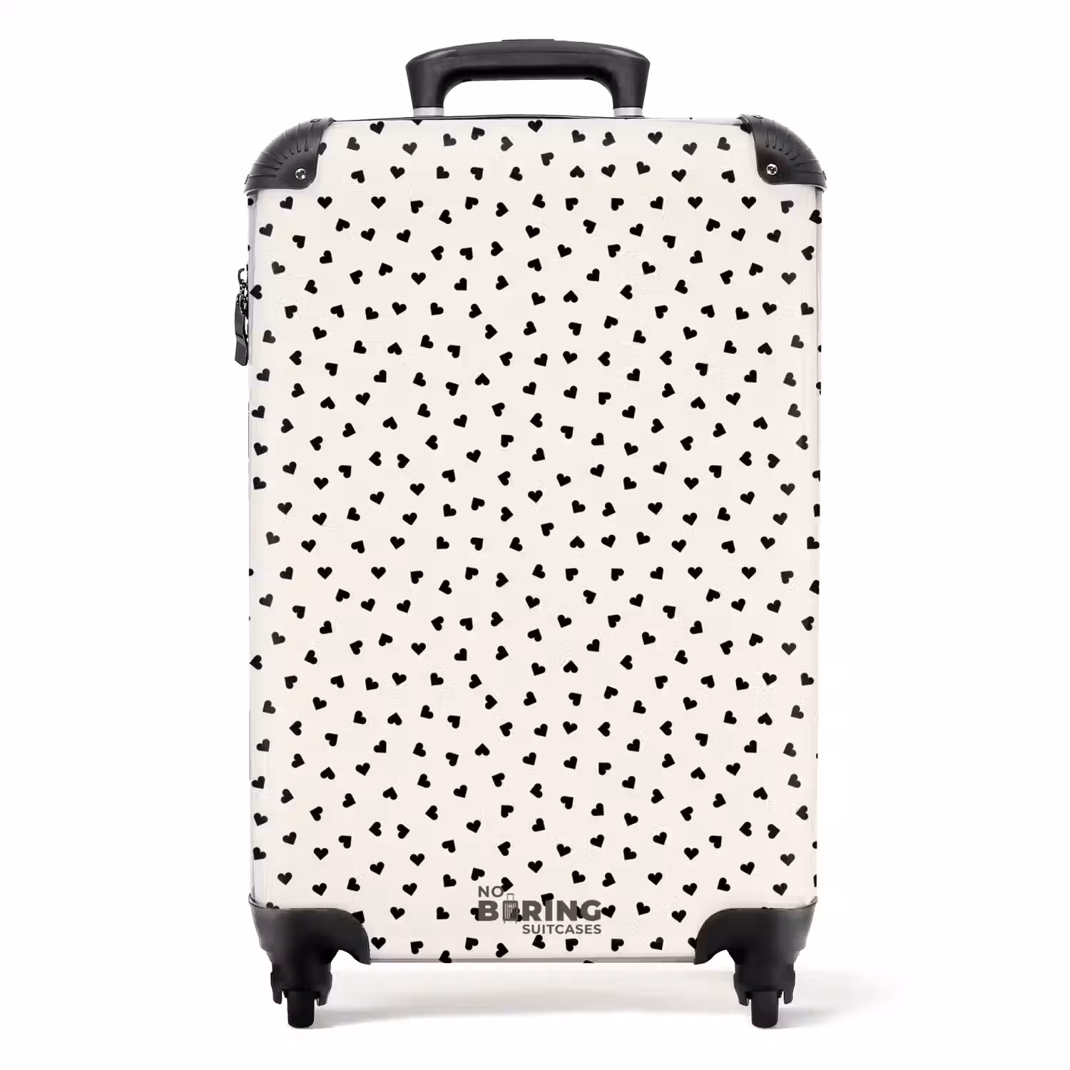 Valentijn hartvormig patroon zwart NBS - Handbagage koffer - Kinderen Unisex middel -productfoto_recht