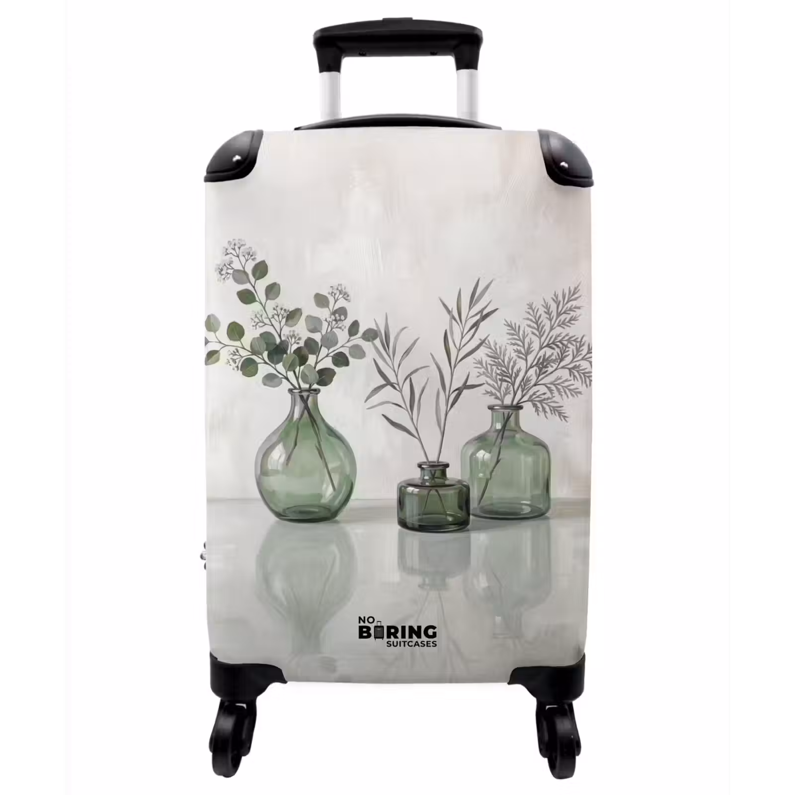 Koffer - Vasen – Blätter – Grün - Vazen - Bladeren - Groen NBS - Handbagage koffer - Vrouwen middel