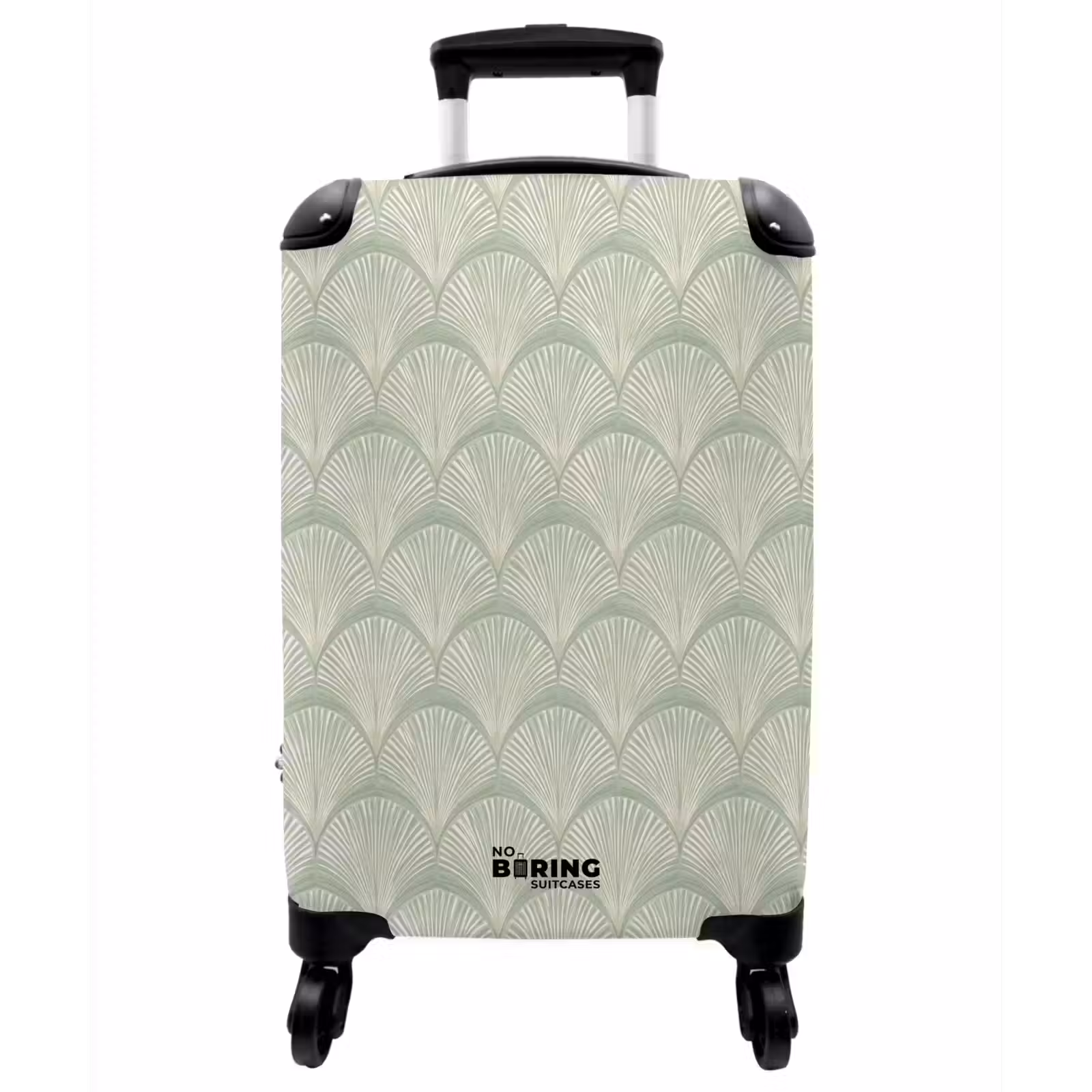 Koffer - Ventilatoren - Muster - Grün - Waaiers - Patroon - Groen NBS - Handbagage koffer - Vrouwen middel