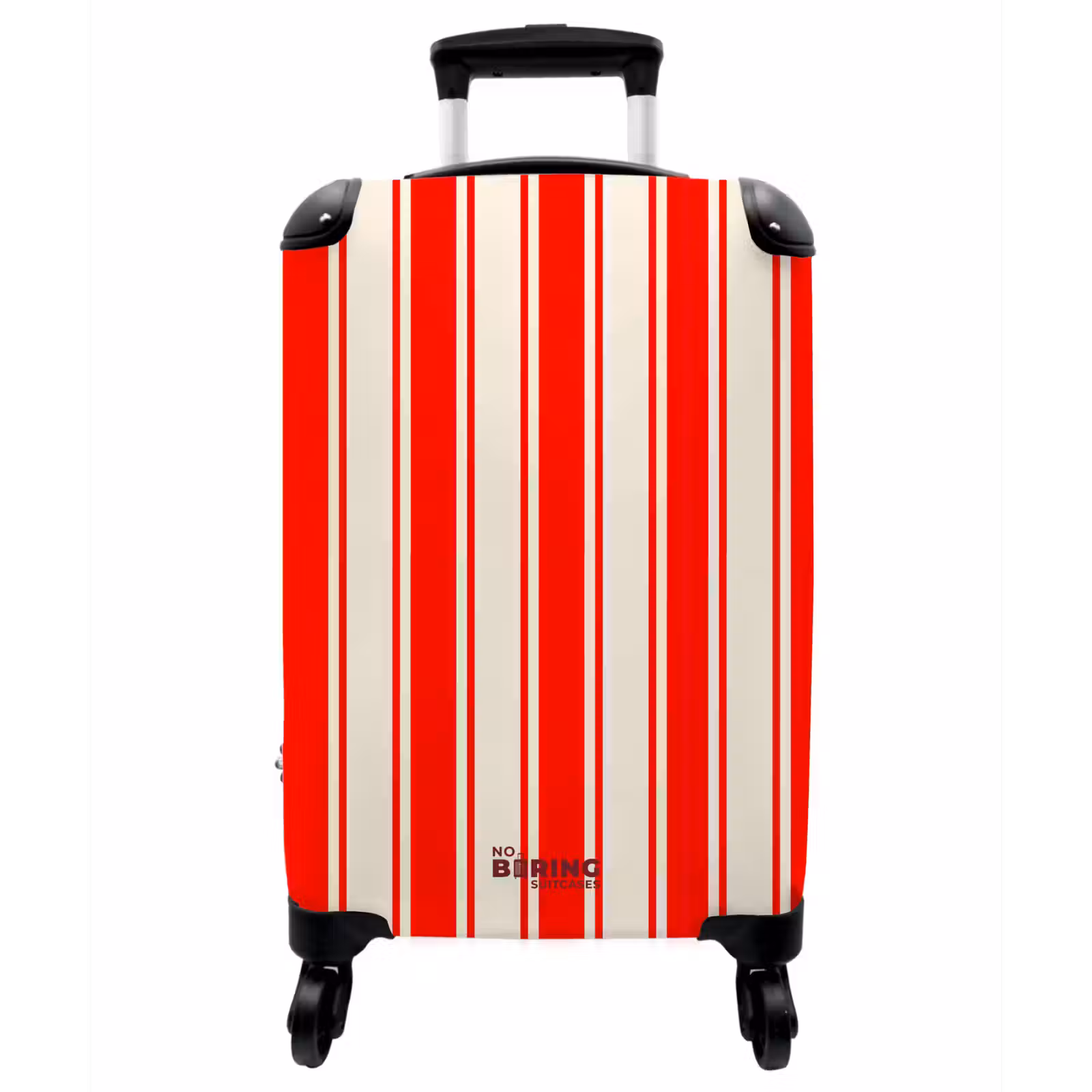 Koffer - Vertikale Streifen – Rot – Weiß - Verticale strepen - Rood - Wit NBS - Handbagage koffer - Vrouwen middel