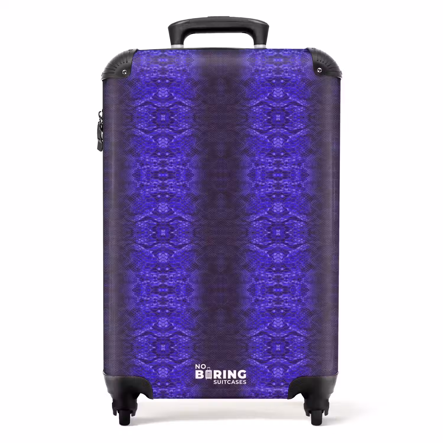 Paars blauw slangenhuid met symmetrische schubstructuur NBS - Handbagage koffer - Volwassenen Unisex middel -productfoto_recht