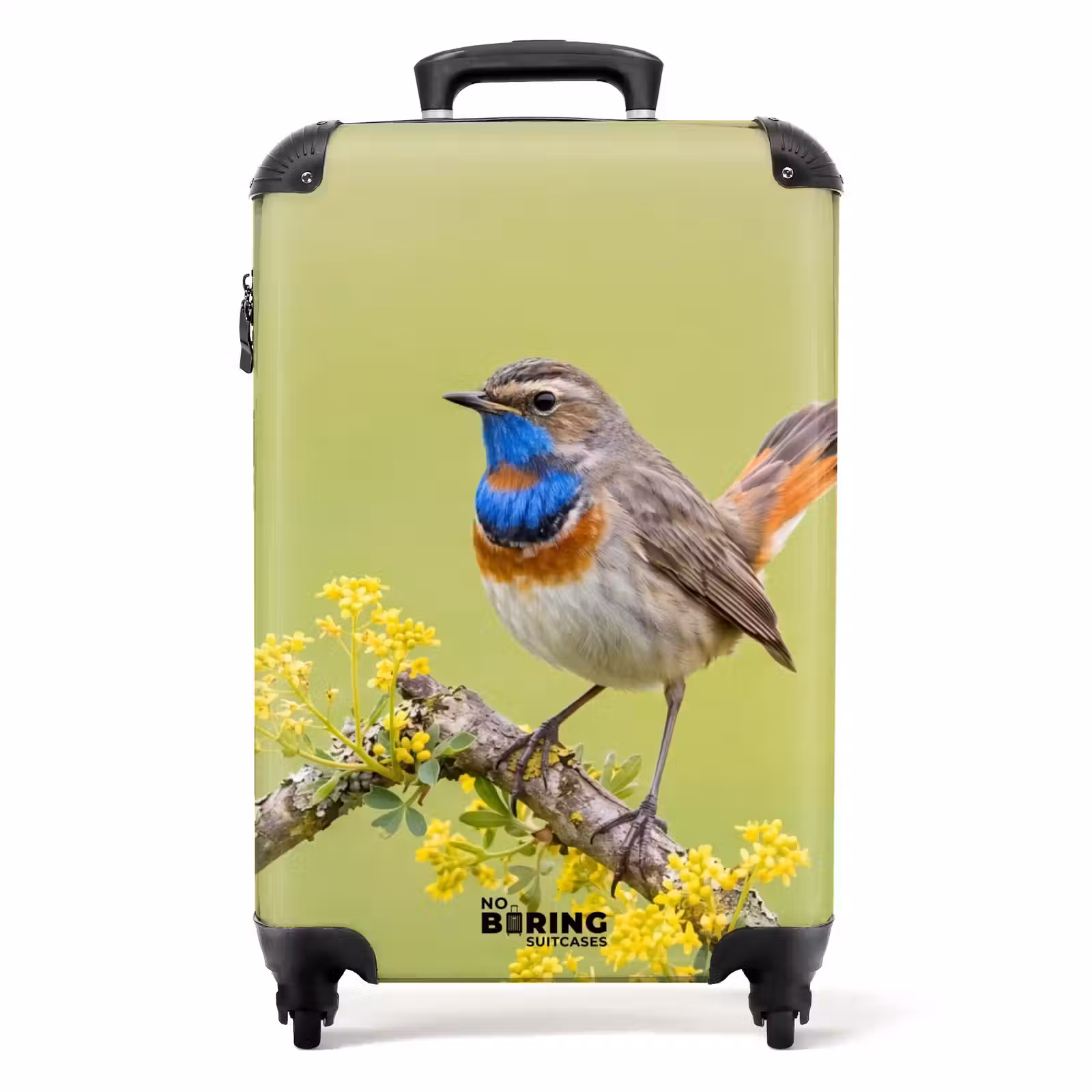 Koffer - Vogel – Ast – Natur – Bunt - Vogel - Tak - Natuur - Kleurrijk NBS - Handbagage koffer - Volwassenen Unisex middel